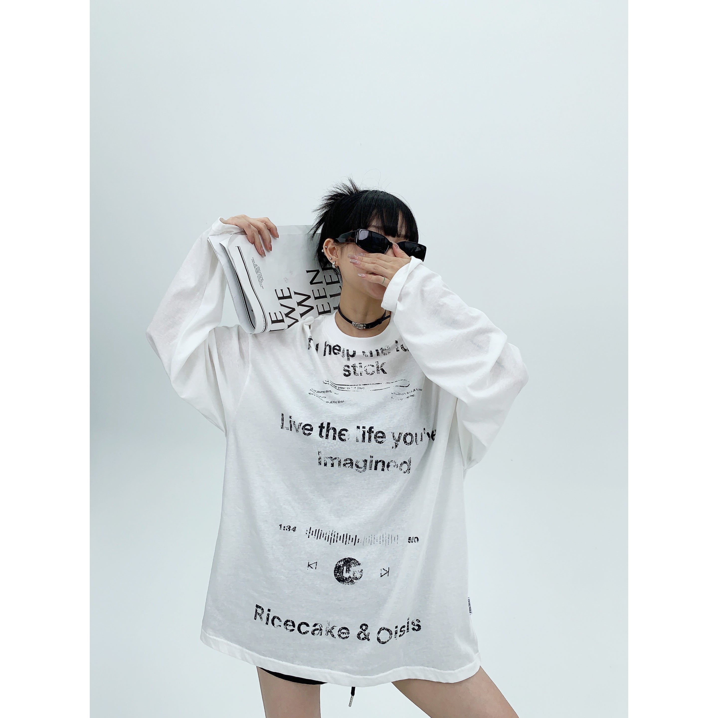 Long Sleeve Graphic Turtleneck Top | The Korean Fashion