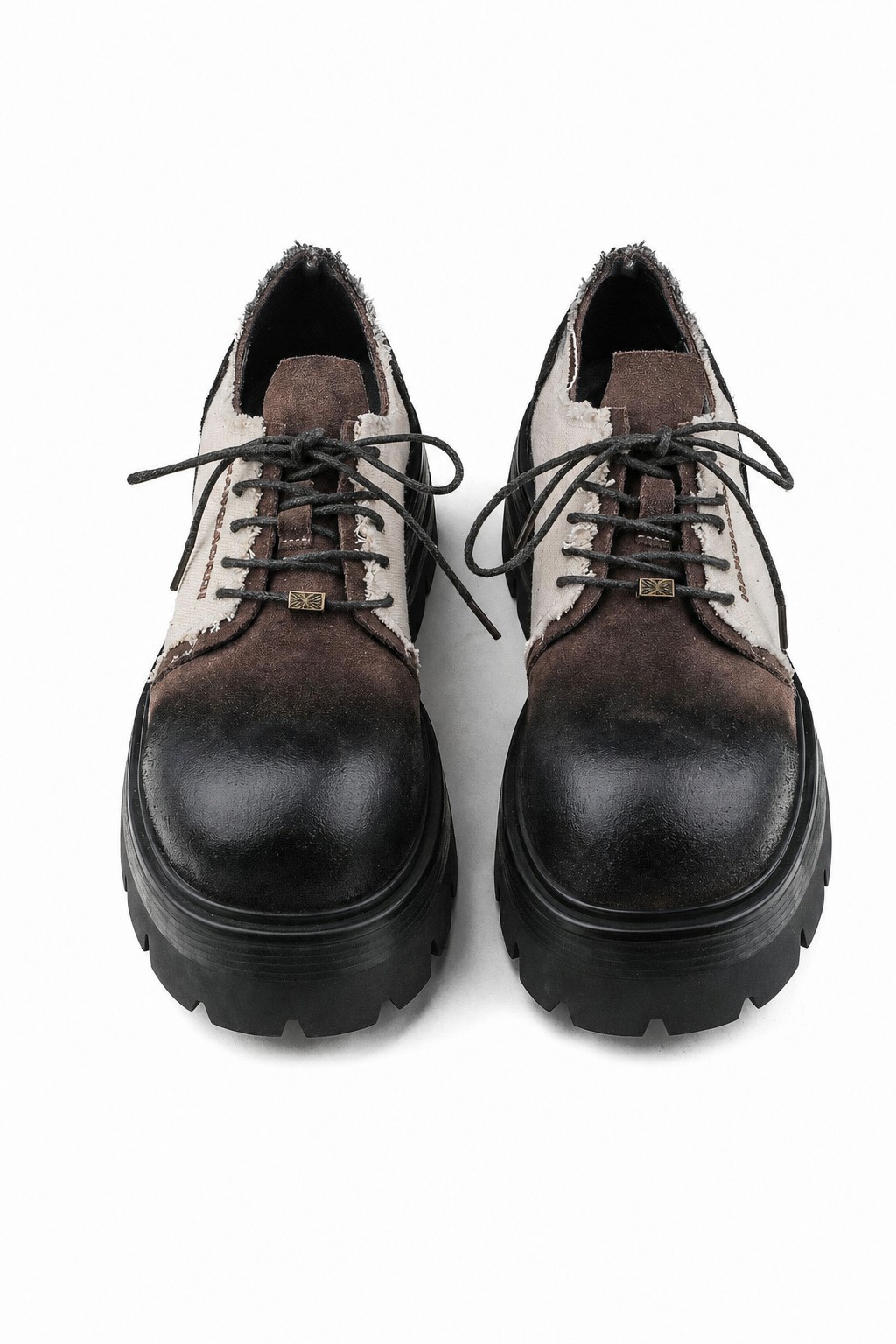 Chunky Suede Stitching Derby Shoes | The Korean Fashion