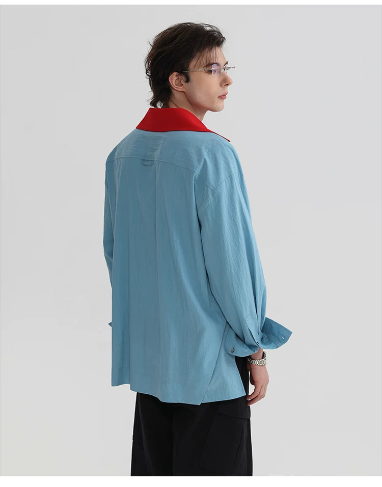 Detachable Double Collar Button Shirt | The Korean Fashion