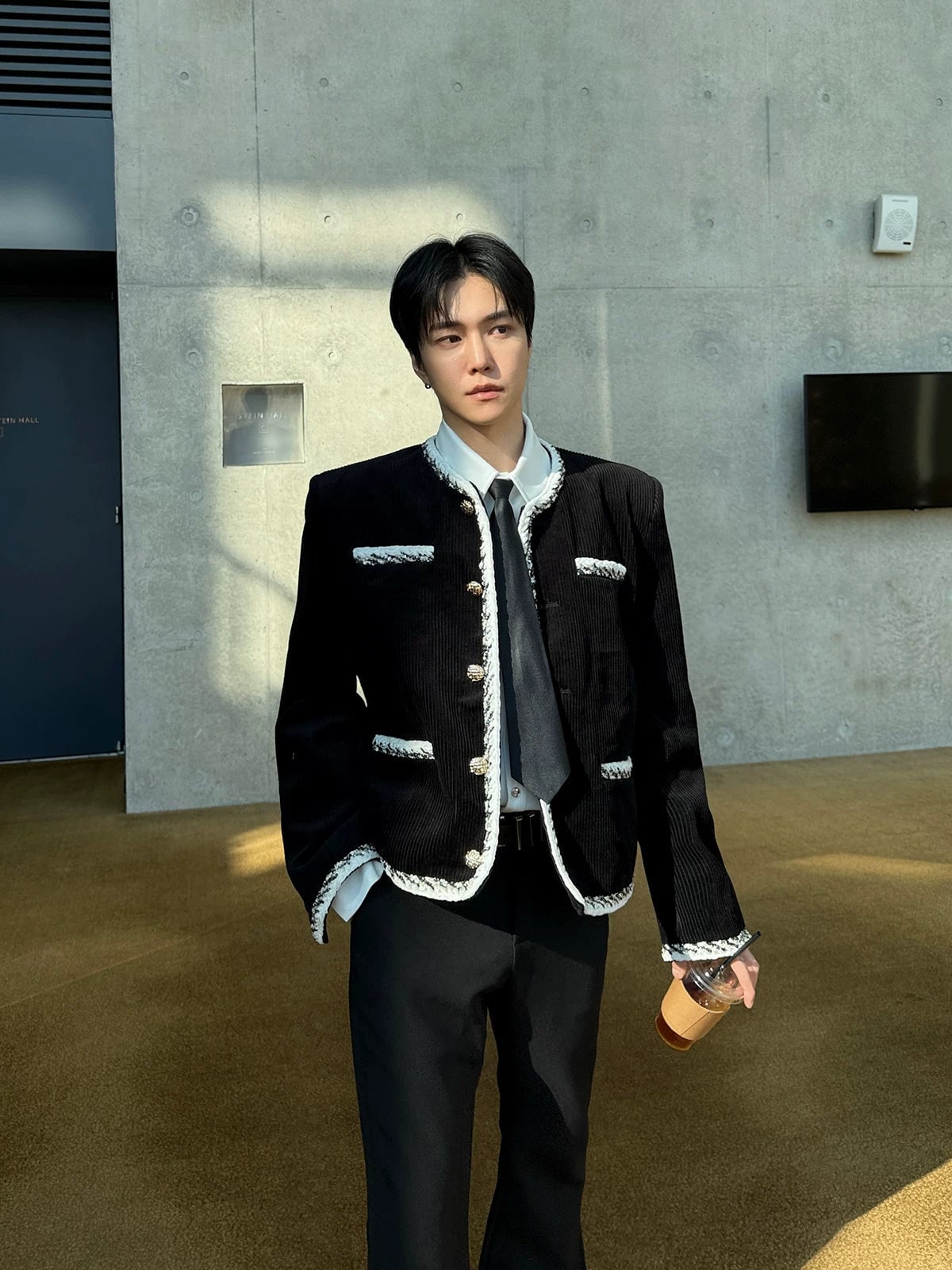 Corduroy Tailored Button Front Jacket | The Korean Fashion