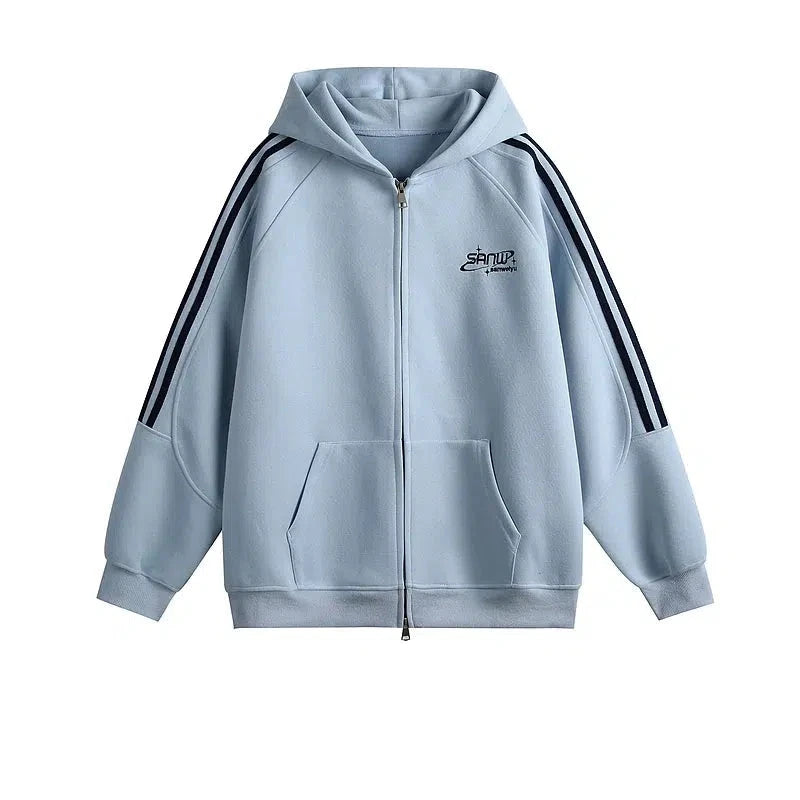 Casual Hooded Zip-Up Jacket | The Korean Fashion