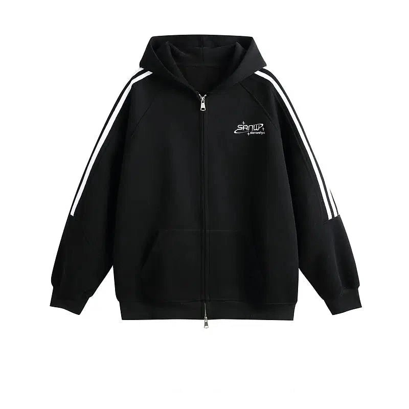 Casual Hooded Zip-Up Jacket | The Korean Fashion