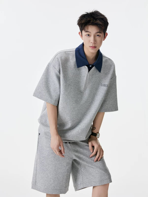 MARCHINGBAND POLO GREY SHORTS セットアップS casual-polo-shirt-and-shorts-1