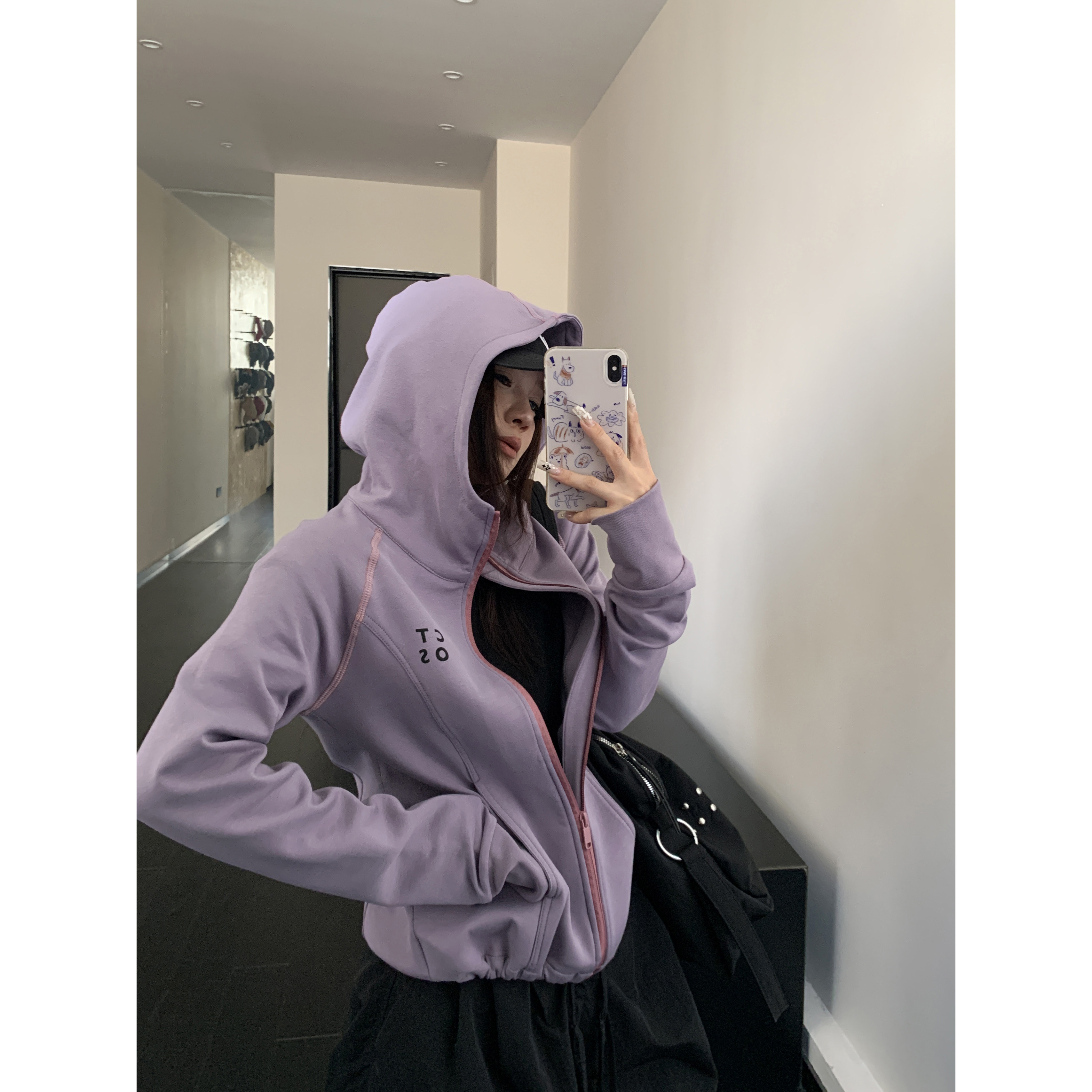 Cropped Hooded Zip-Up Jacket | The Korean Fashion