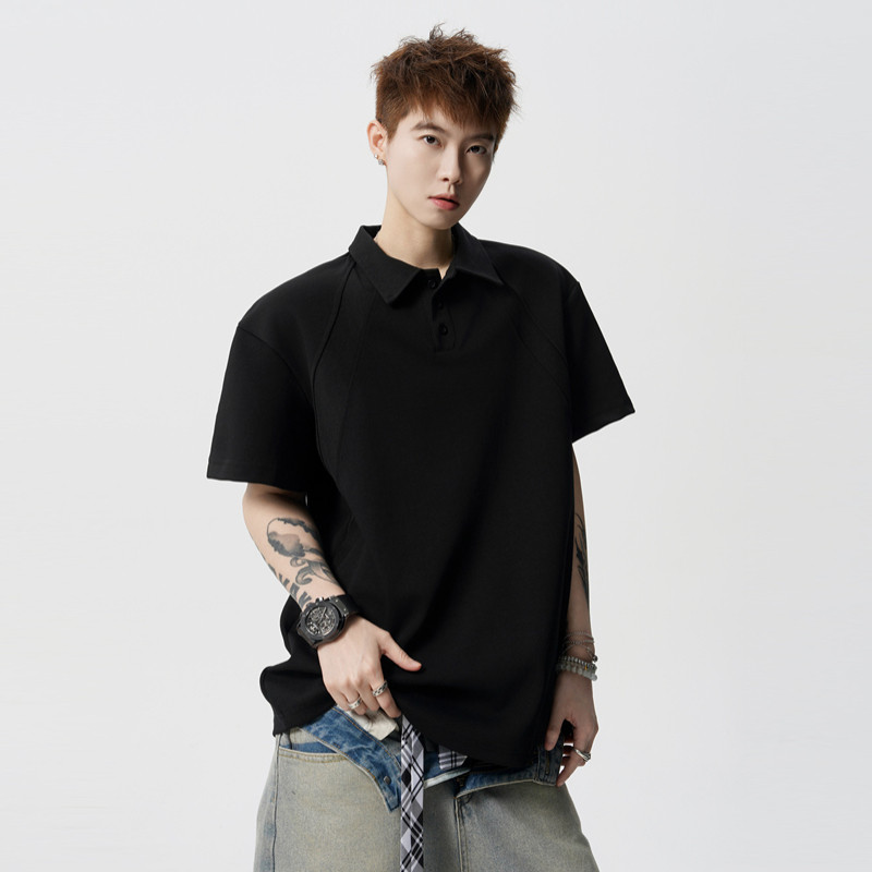 Deconstructed Panel Polo Shirt | The Korean Fashion