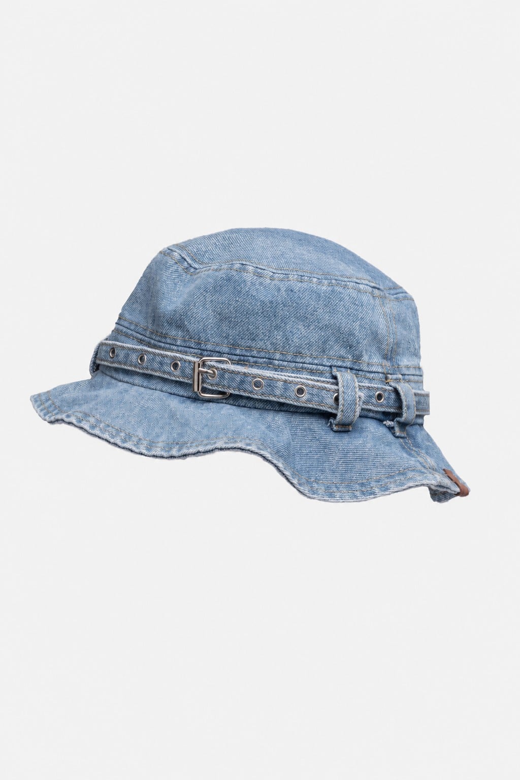Denim Bucket Hat With Buckle | The Korean Fashion
