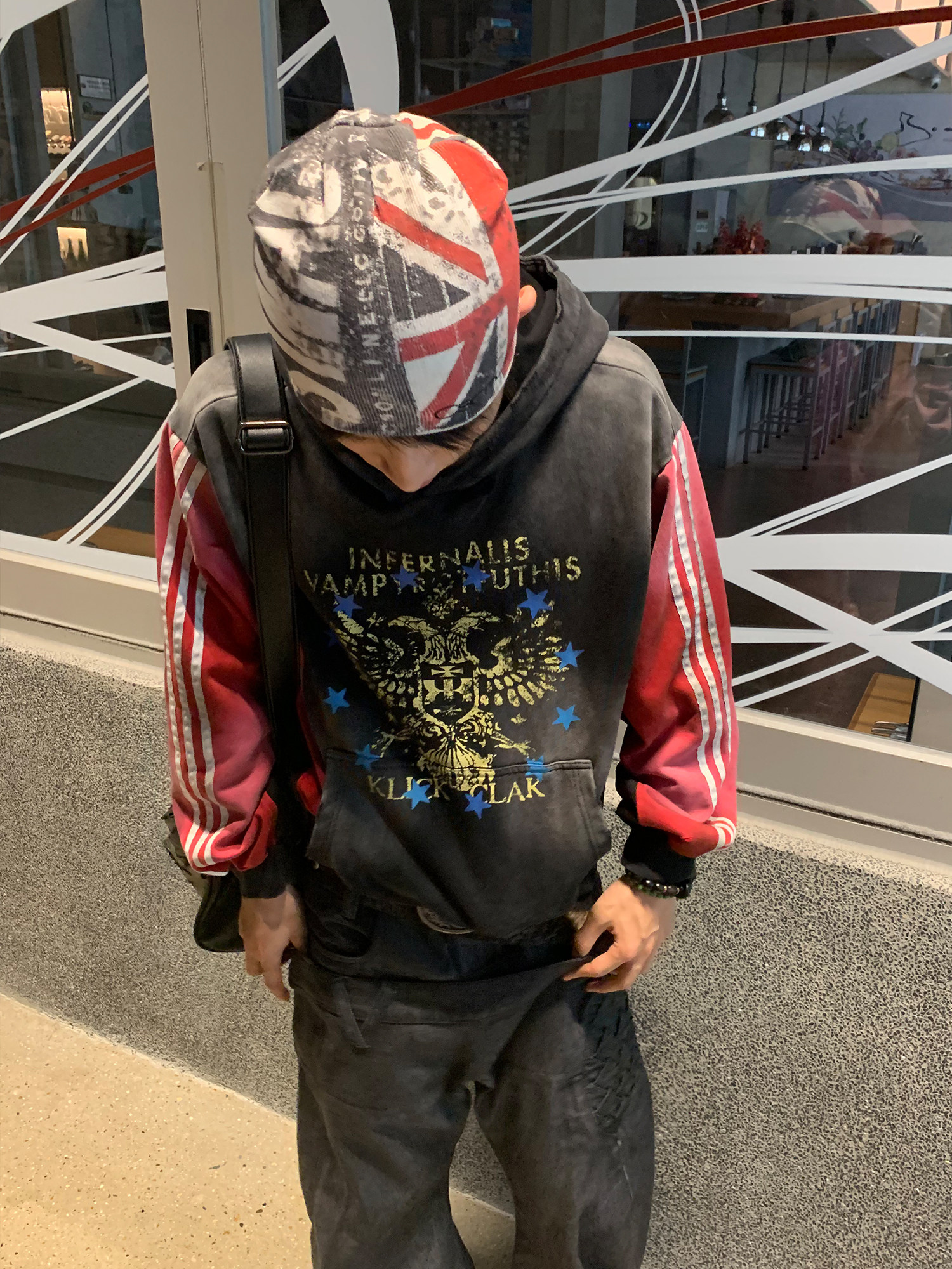 Distressed Graphic Zip Hoodie | The Korean Fashion