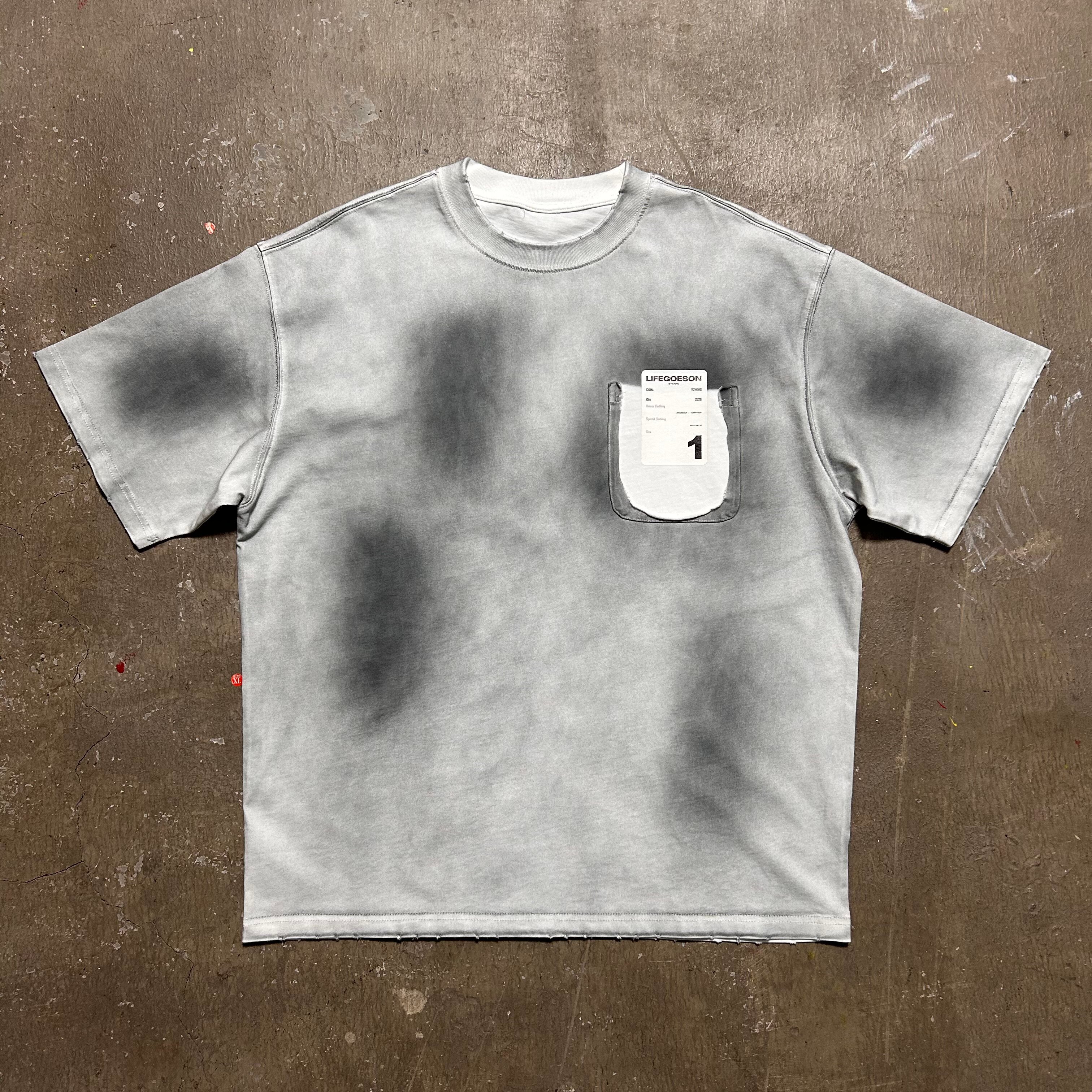 Distressed Pocket Short Sleeve T-Shirt | The Korean Fashion