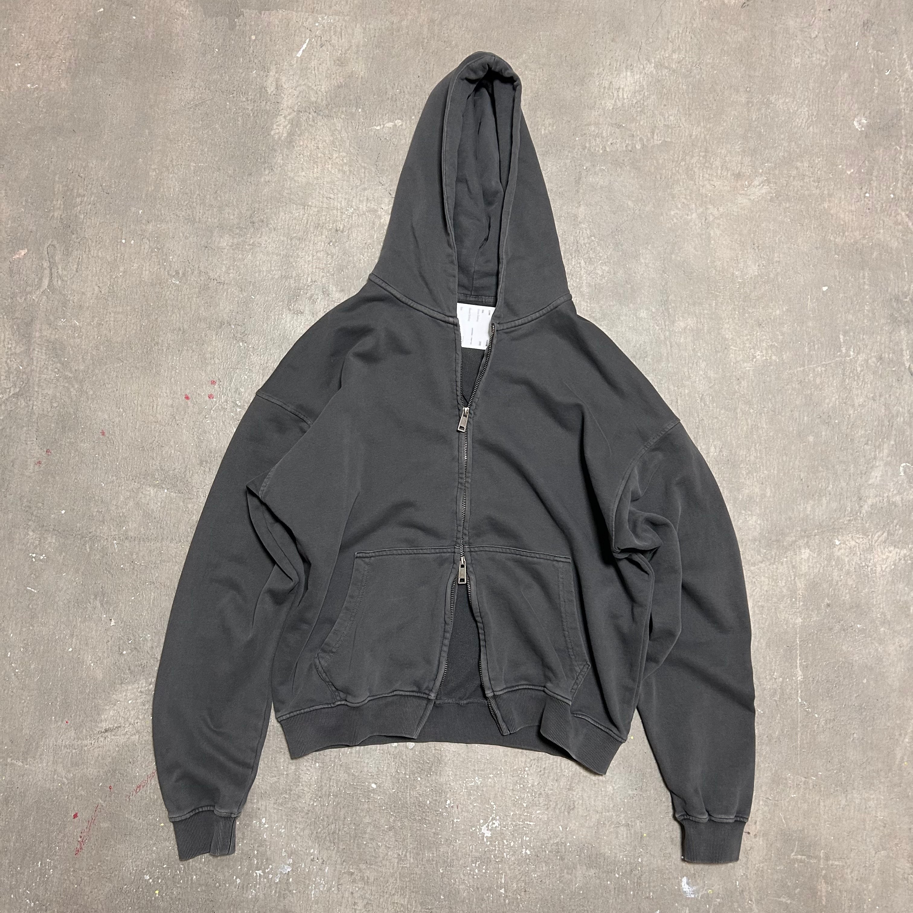 Distressed Washed Zip-Up Hoodie | The Korean Fashion