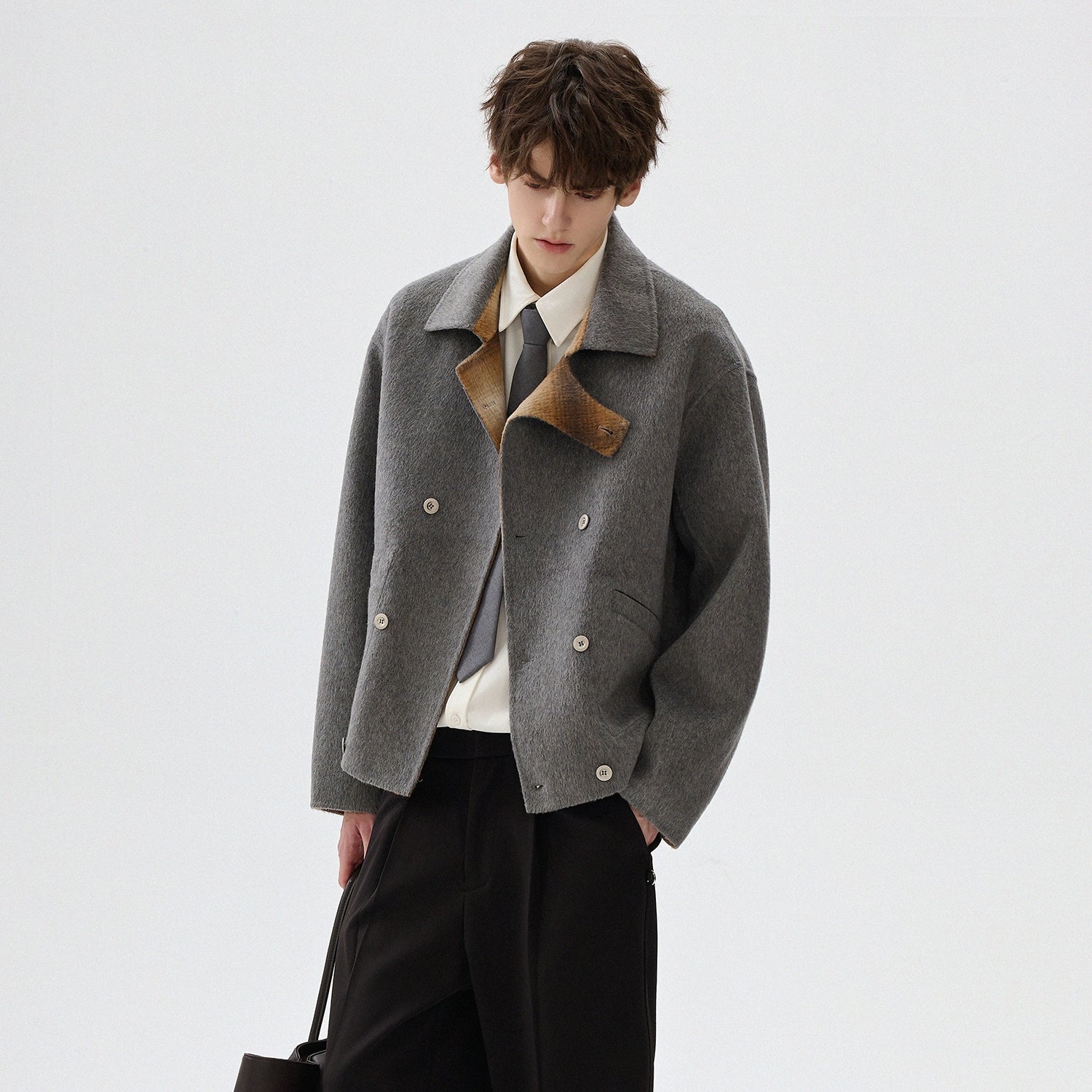 ジャケット・アウター wool double short coat FEKETE smyeon Double-Faced Wool Short Coat | The Korean Fashion