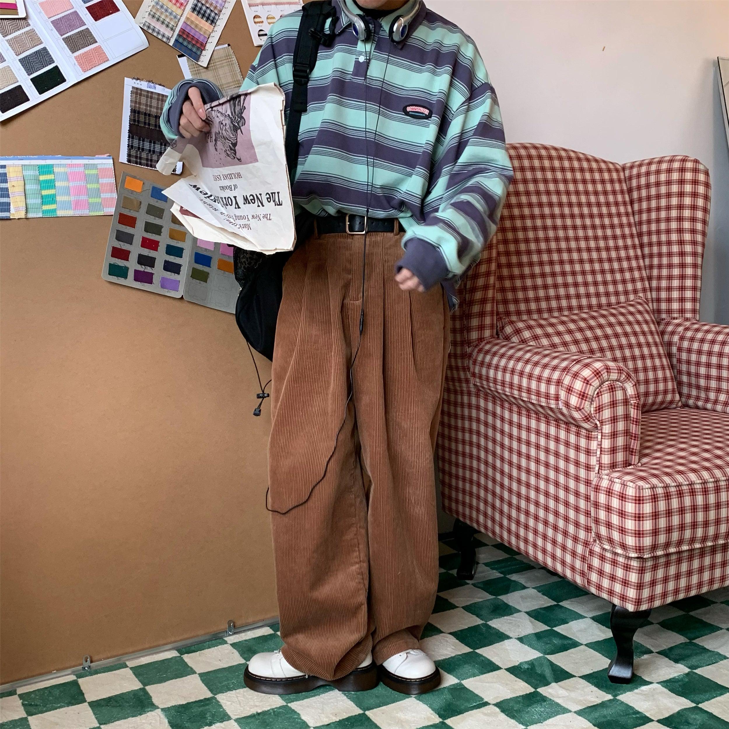 Elastic Waist Wide-Leg Velvet Pants | The Korean Fashion | The 