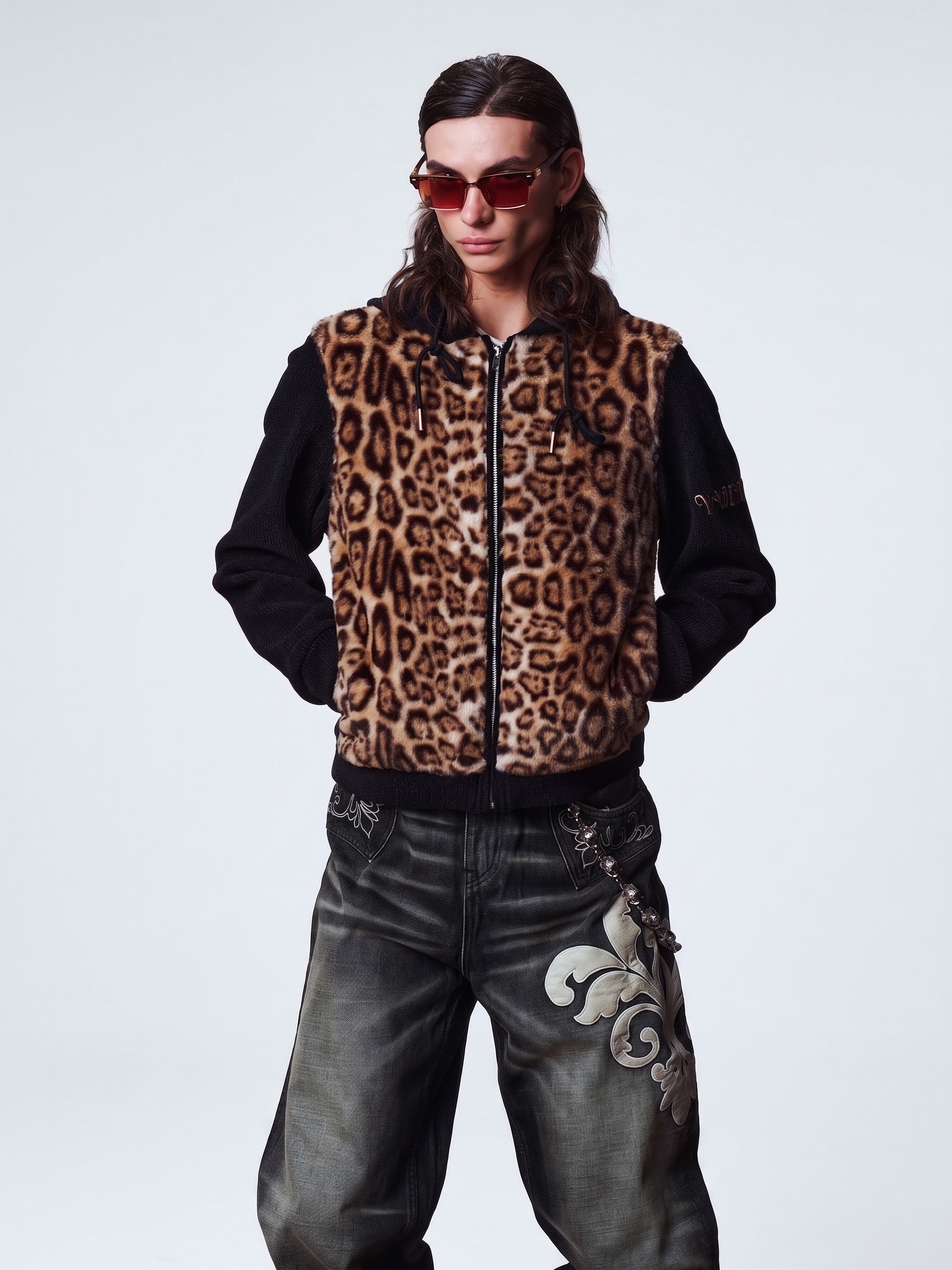 Faux Leopard Fur Zip Hoodie | The Korean Fashion