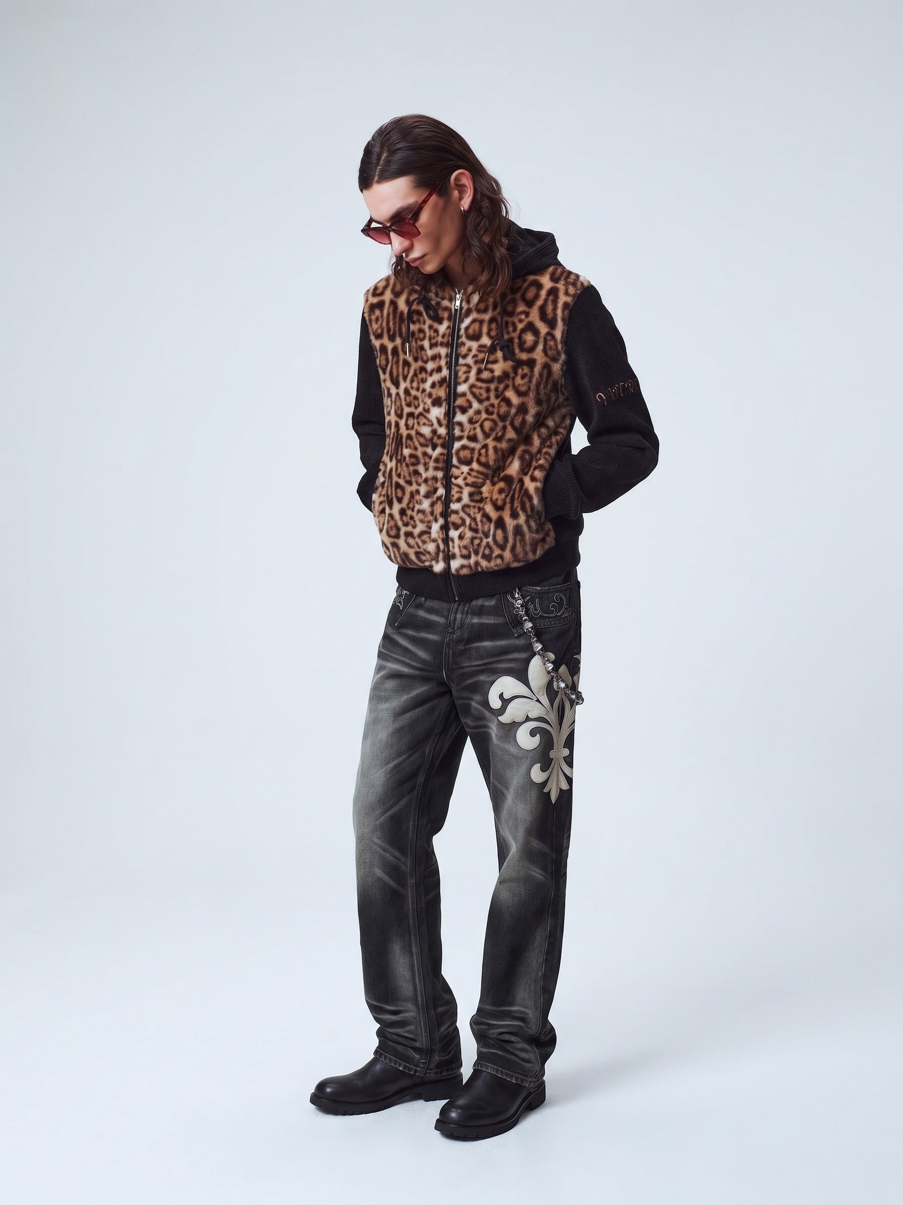 Faux Leopard Fur Zip Hoodie | The Korean Fashion
