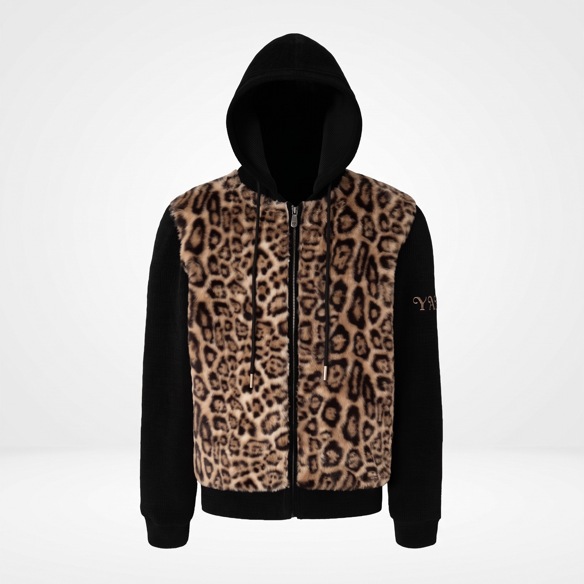 Faux Leopard Fur Zip Hoodie | The Korean Fashion