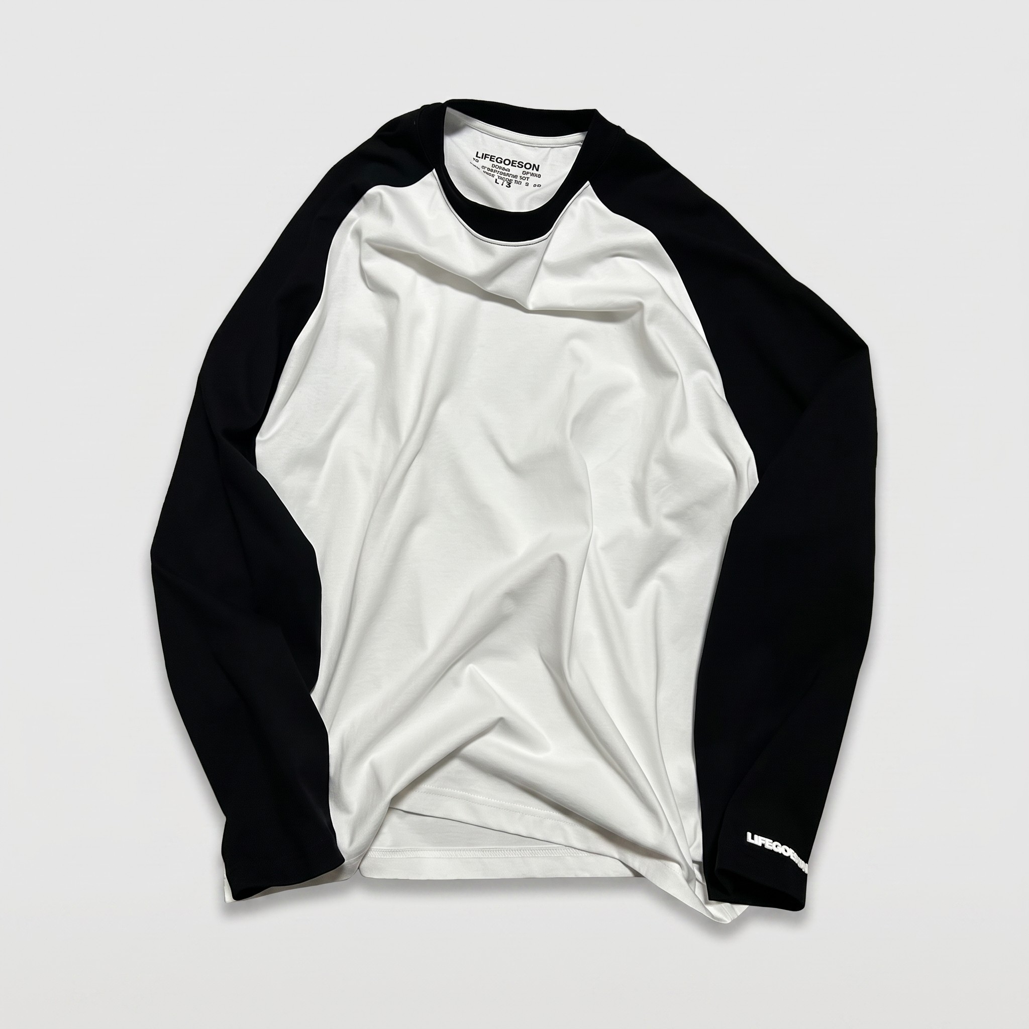 即日発送 Raglan logo tops color white heavyweight-raglan-long-sleeve