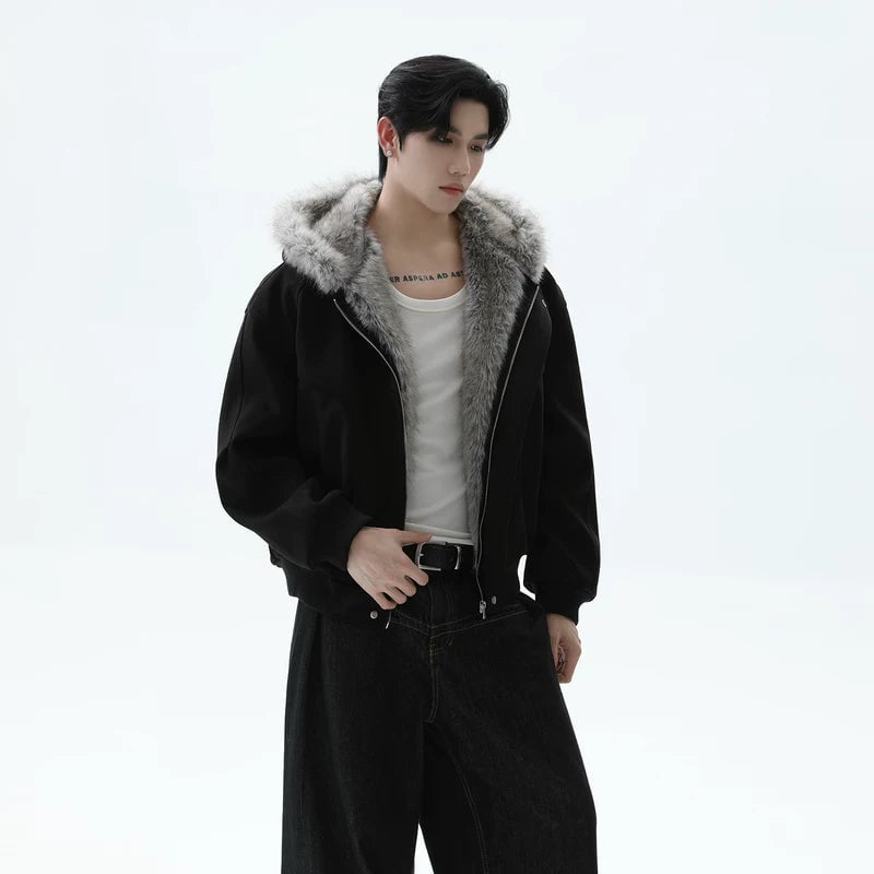 ジャケット・アウター DAIRIKU KOREAN Jacket with Fur Hoodie Hooded Fur Collar Insulated Cotton Jacket | The Korean Fashion