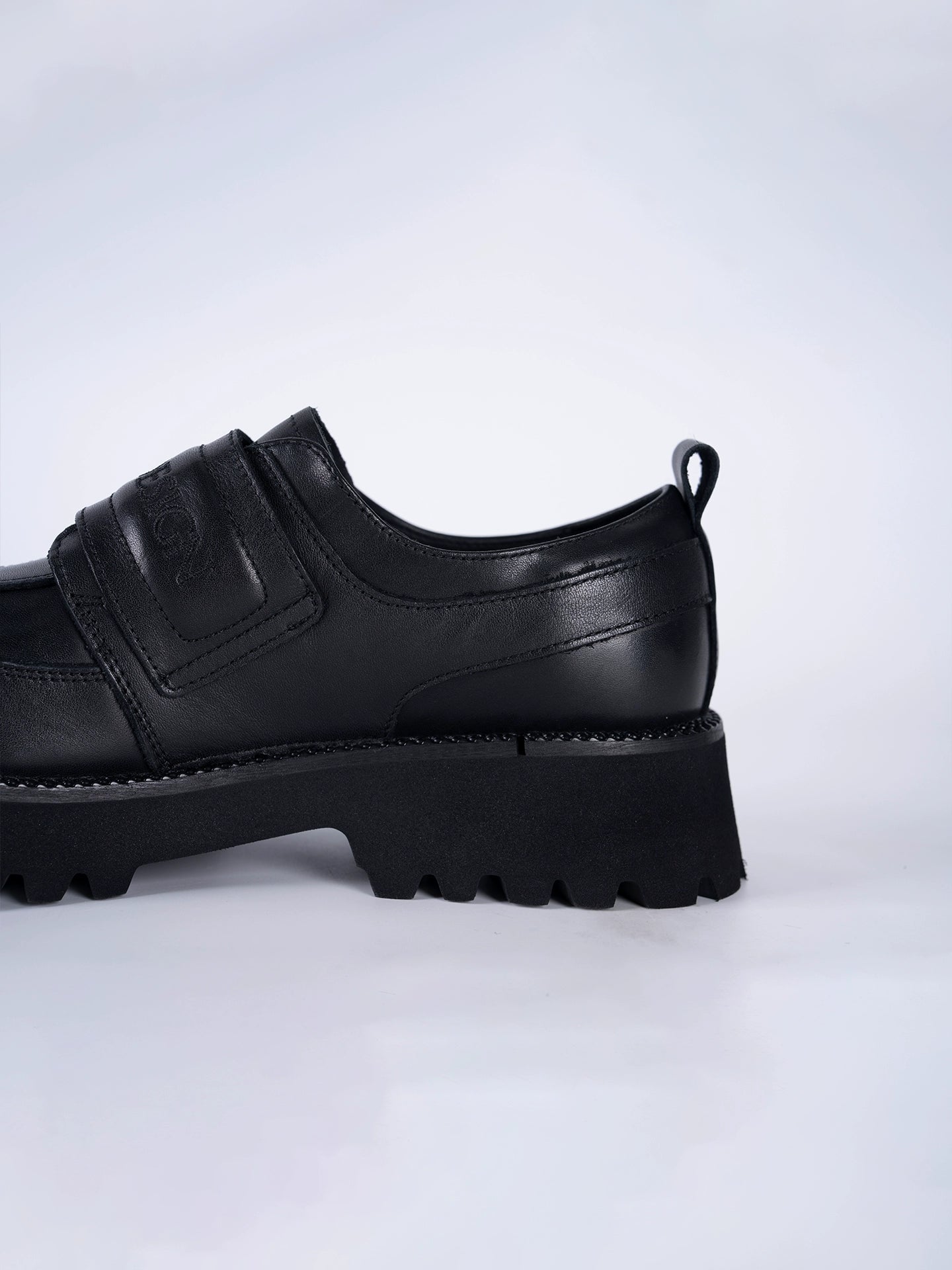 Velcro Leather Thick-Soled Shoes | The Korean Fashion