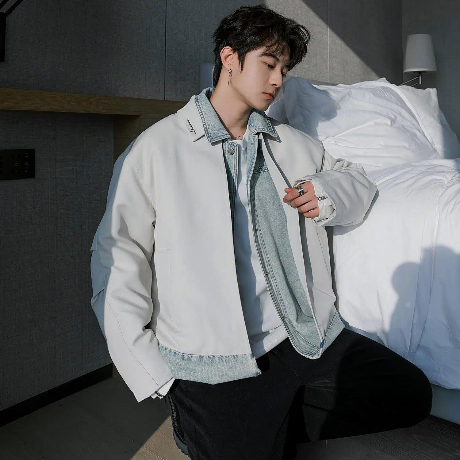 Insulated Two-piece Denim Hybrid Jacket | The Korean Fashion