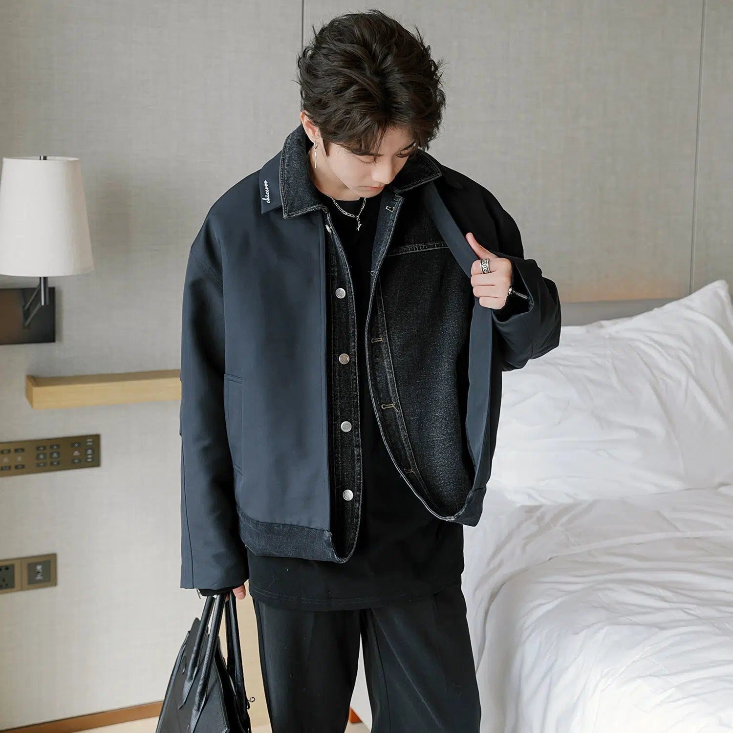 Insulated Two-piece Denim Hybrid Jacket | The Korean Fashion