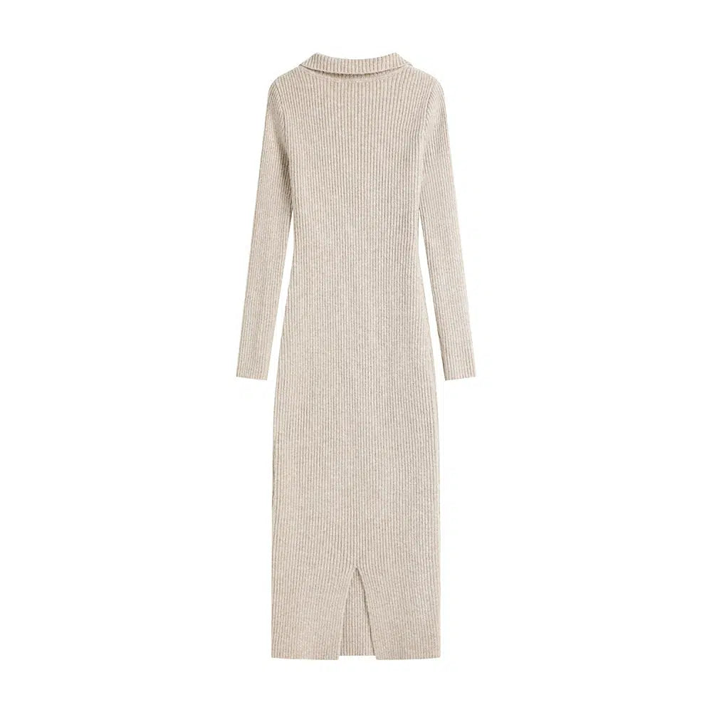 hal plaster long sleeve knit midi dress Knitted 60% Viscose