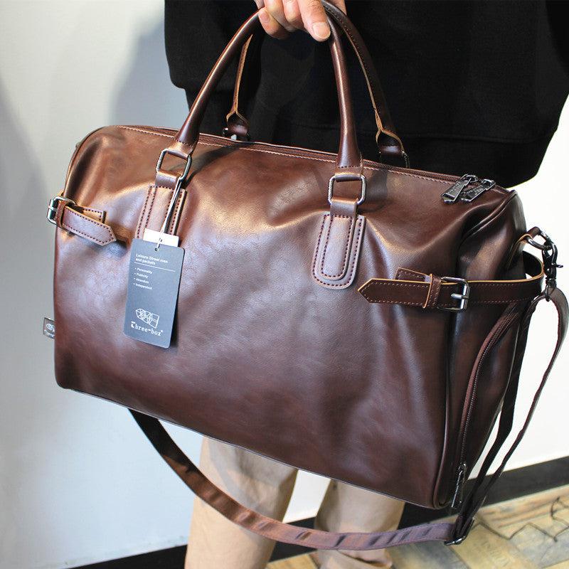 Large Faux Leather Travel Bag | The Korean Fashion