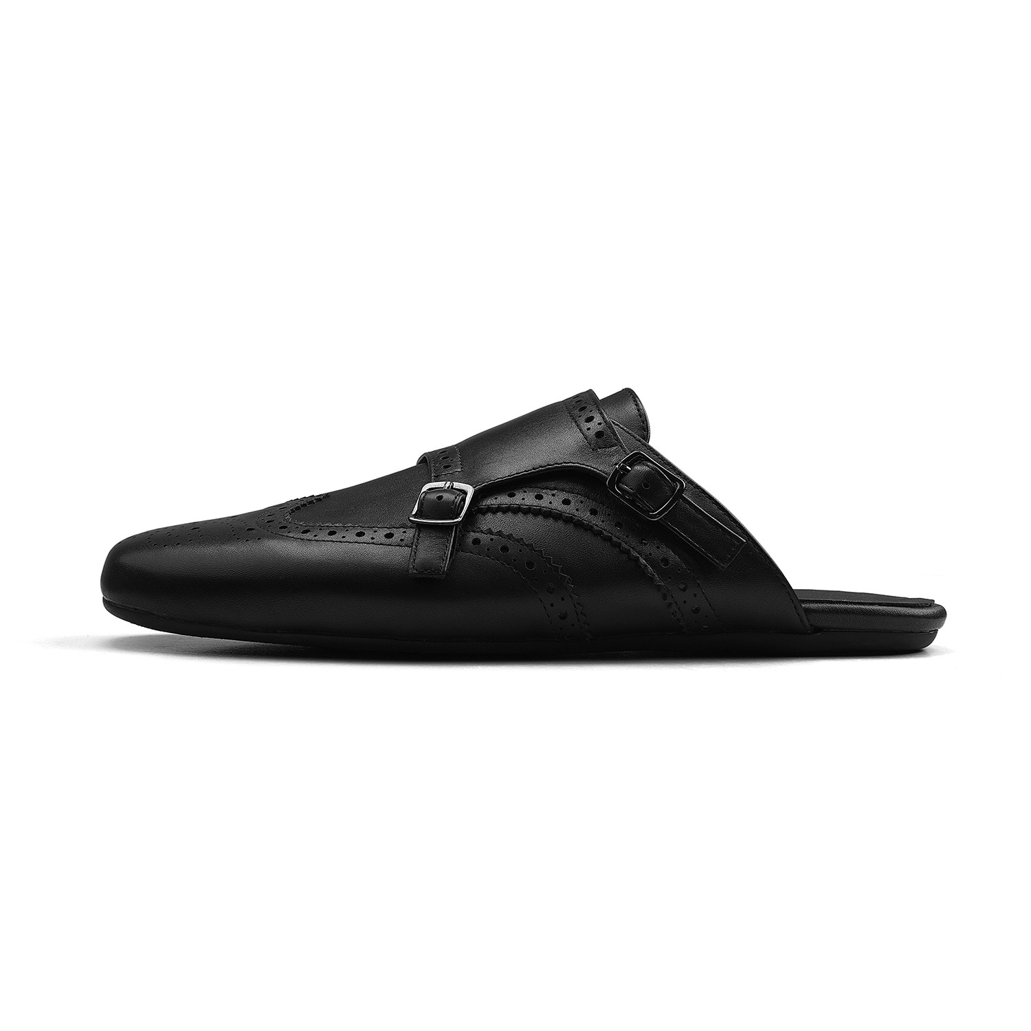 Leather Brogue Mule Slippers | The Korean Fashion
