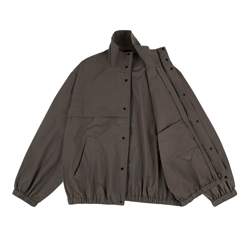 Loose Fit Stand Collar Jacket | The Korean Fashion