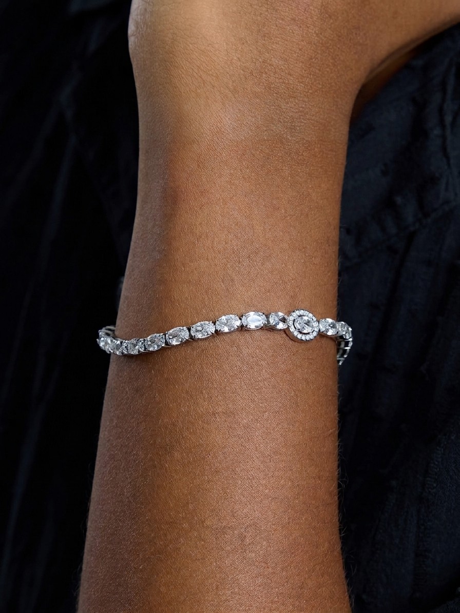 Oval Cubic Zirconia Tennis Bracelet | The Korean Fashion