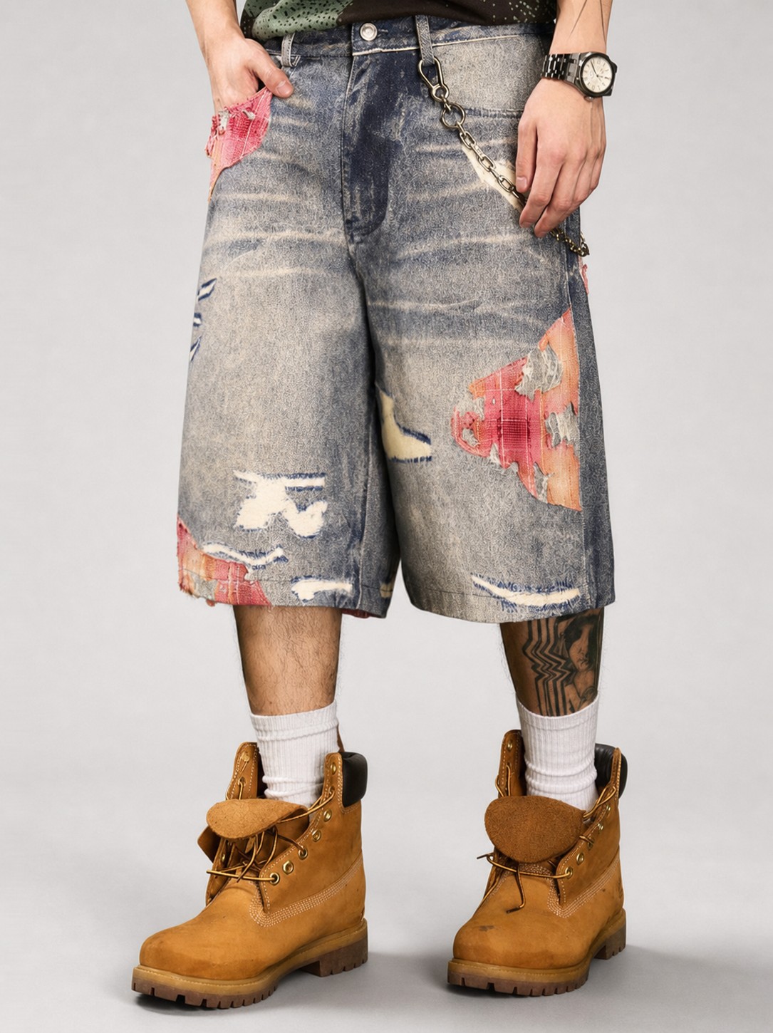 Printed Loose Knee-Length Pants | The Korean Fashion
