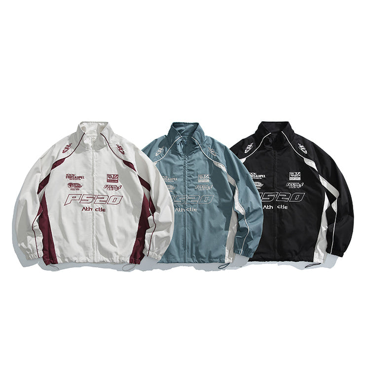 Racing Splicing Stand Collar Jacket | The Korean Fashion