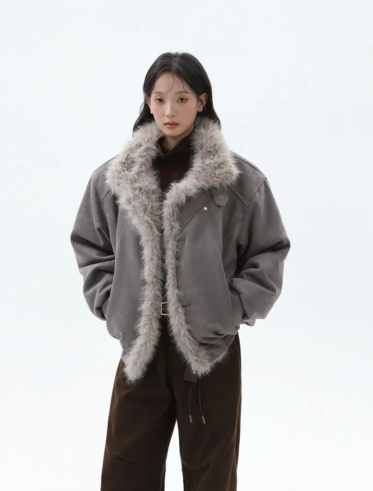 フェイクファーカラー 中綿ウィンタージャケット | The Korean Fashion