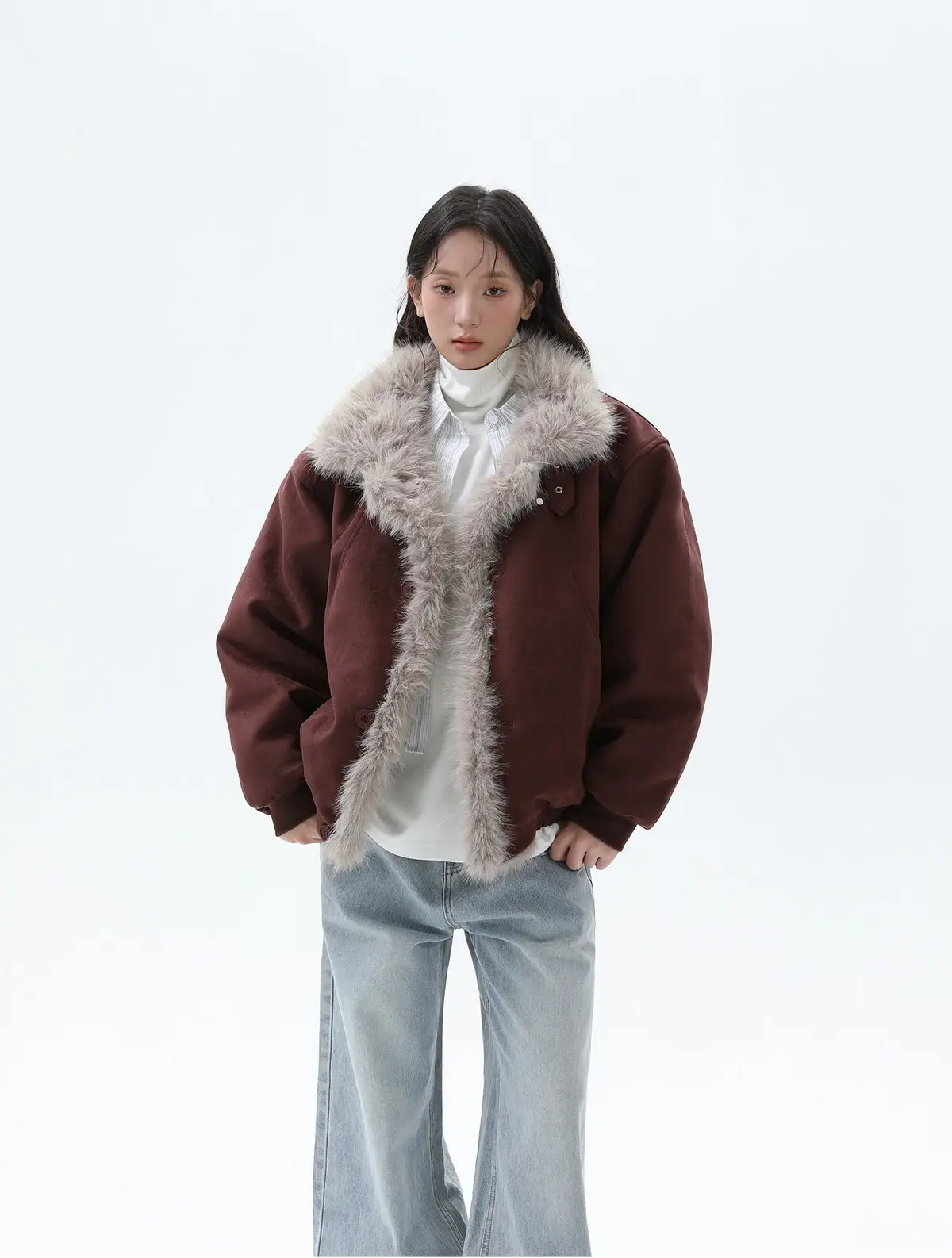 フェイクファーカラー 中綿ウィンタージャケット | The Korean Fashion