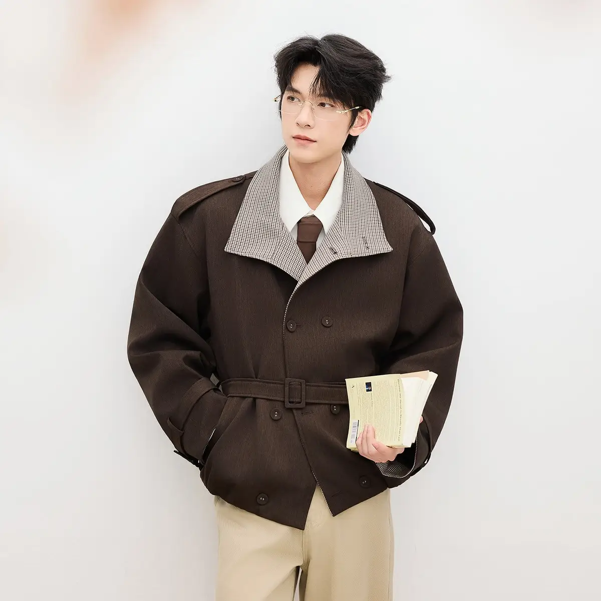 Oversized Stand Collar Wool Jacket | The Korean Fashion