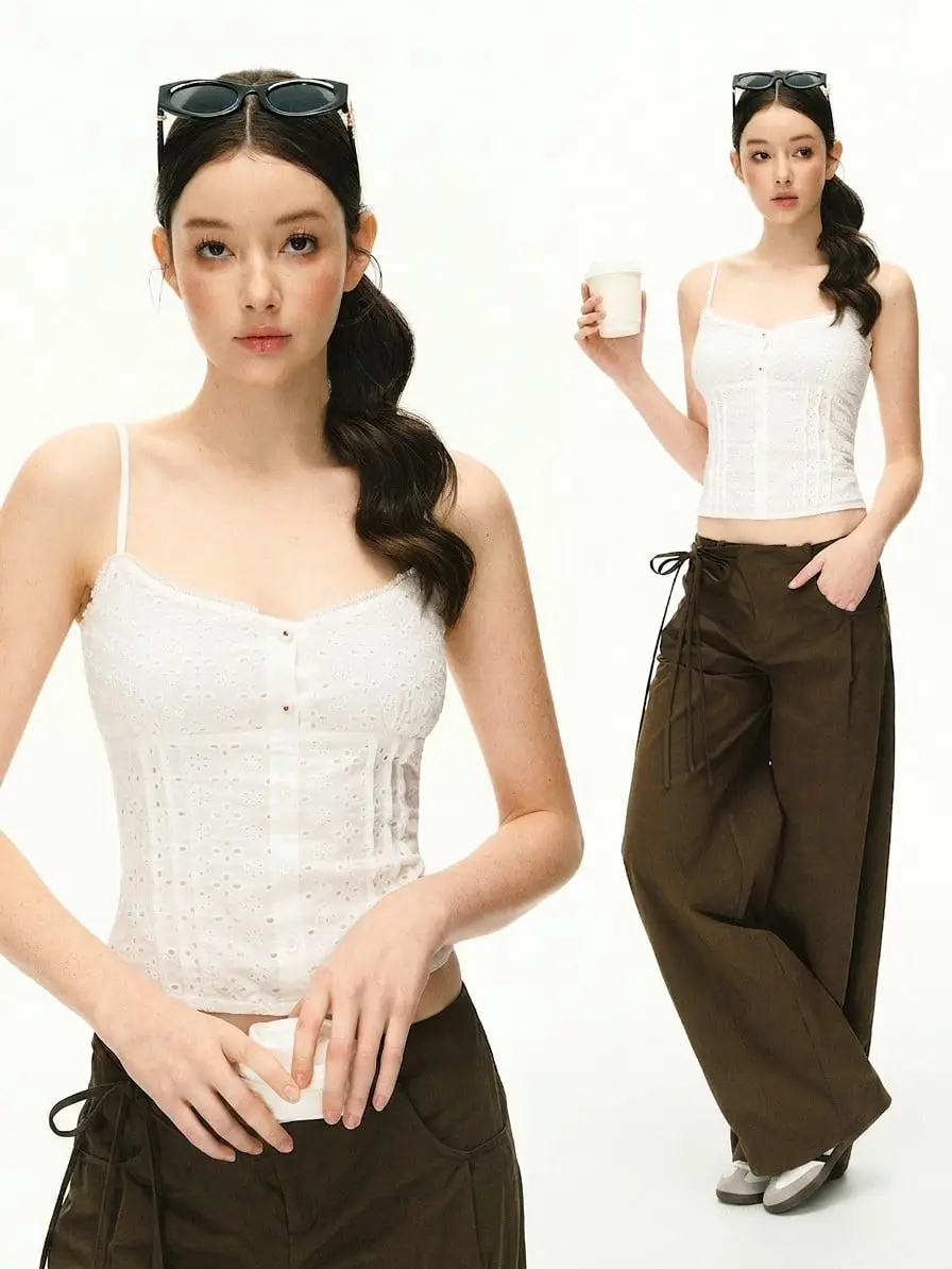 Vintage Embroidered Camisole Top | The Korean Fashion