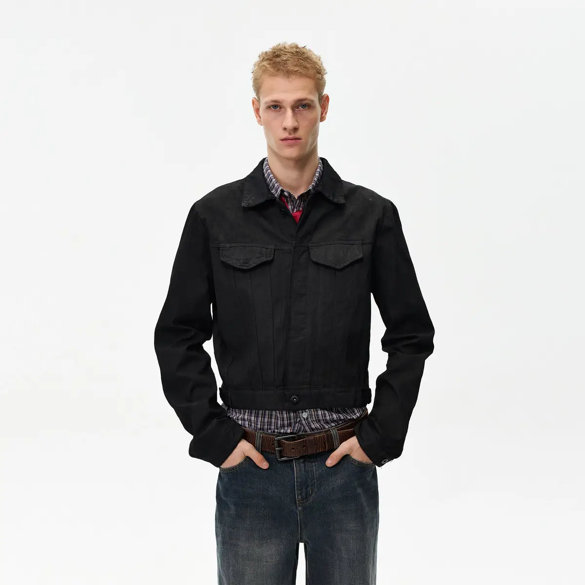Lightweight Diagonal-Zip Puffer Down Jacket | The Korean Fashion