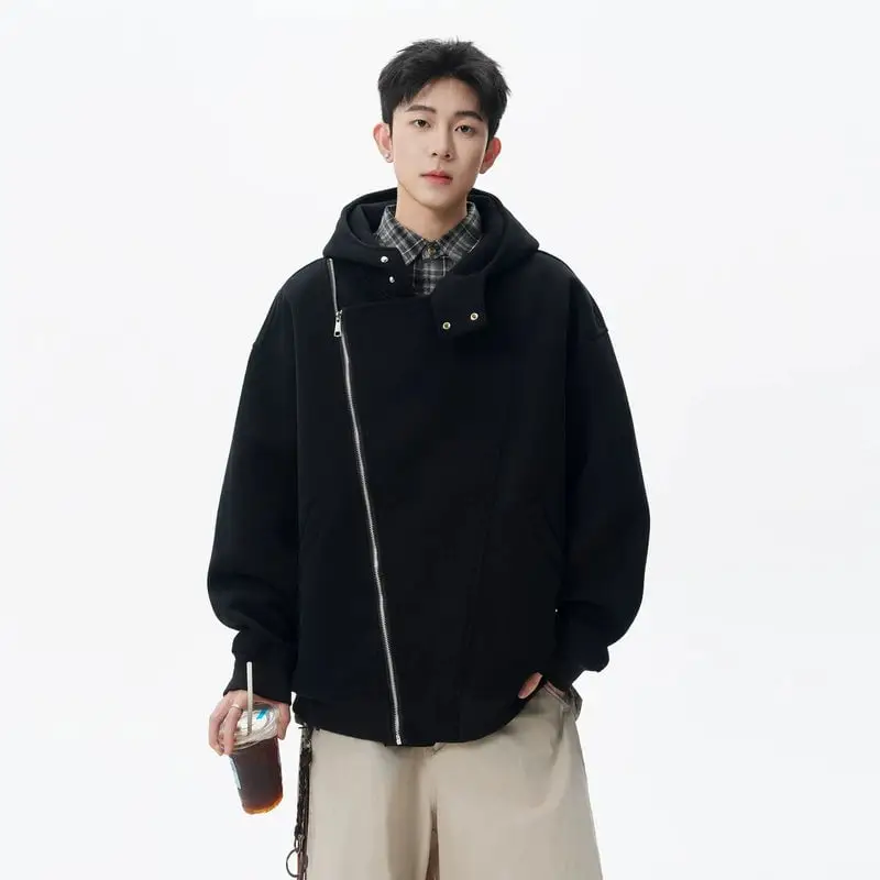 Deconstructed Asymmetrical Zip Hoodie | The Korean Fashion
