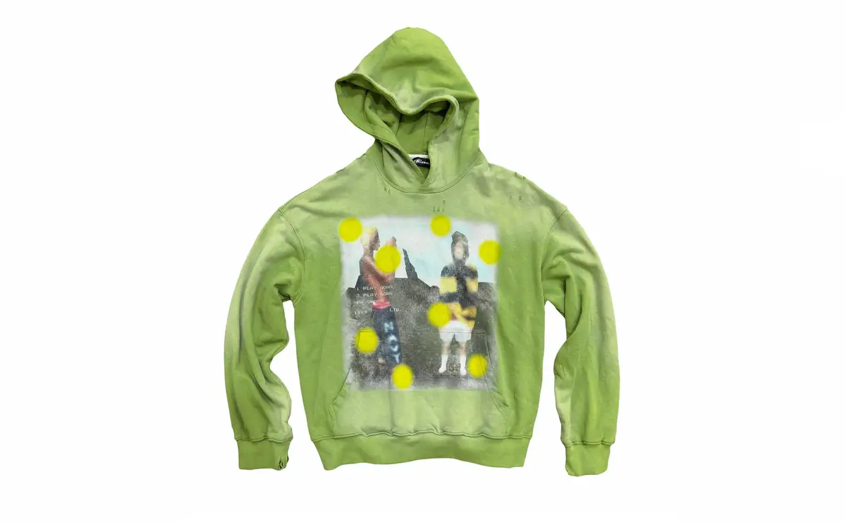 Distressed Graphic Zip-Up Hoodie in Gentian Purple