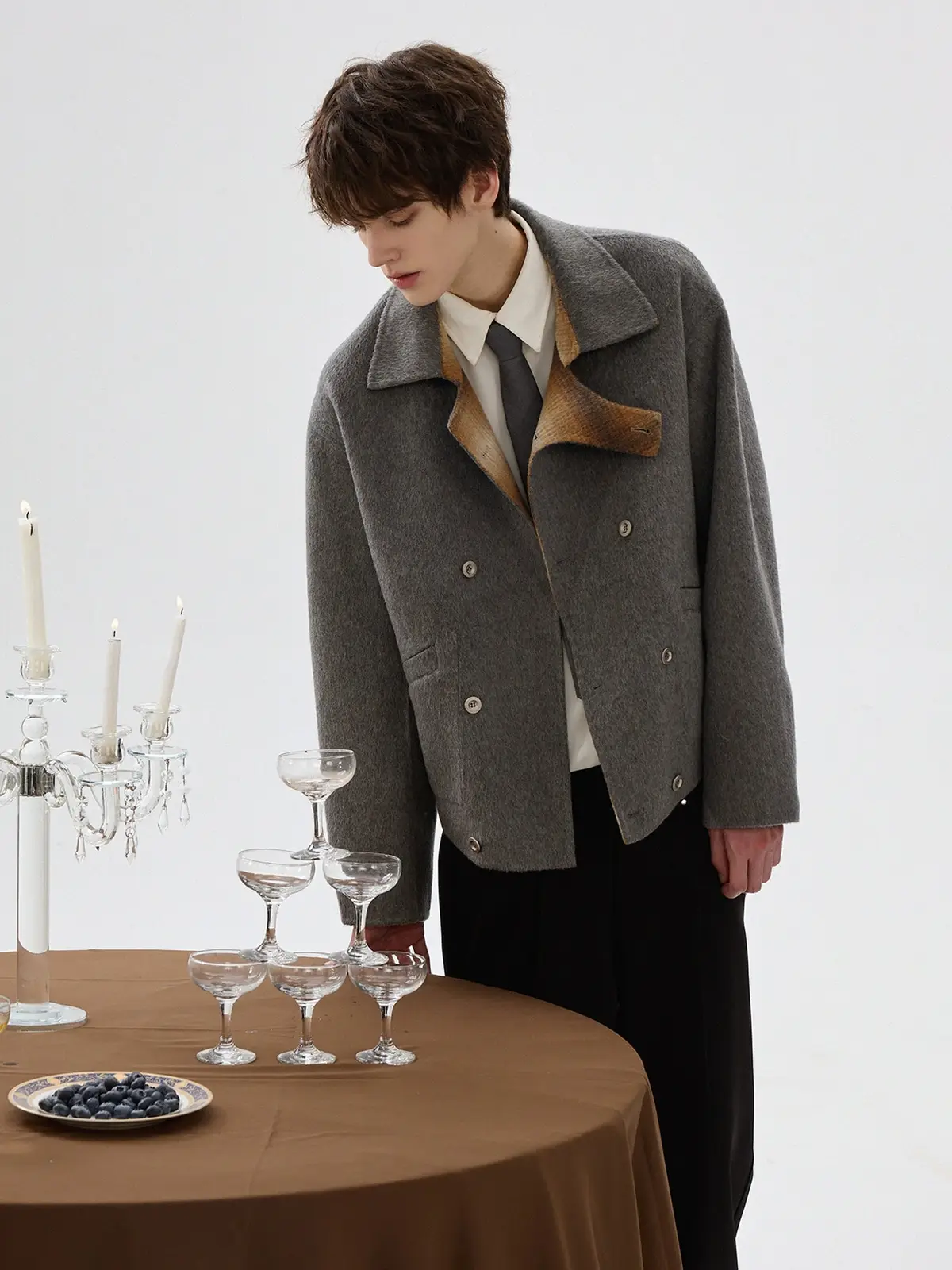 Double-Faced Wool Short Coat | The Korean Fashion