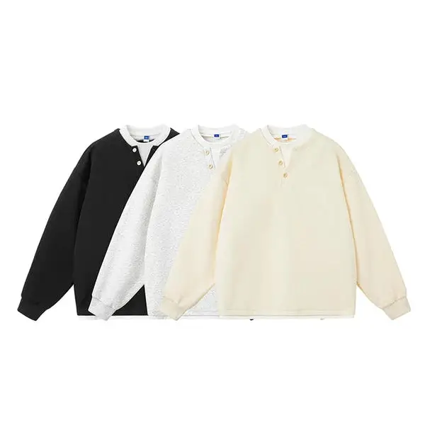 Faux Layered Henley Long-Sleeve T-Shirt | The Korean Fashion