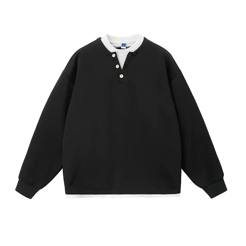 Faux Layered Henley Long-Sleeve T-Shirt | The Korean Fashion