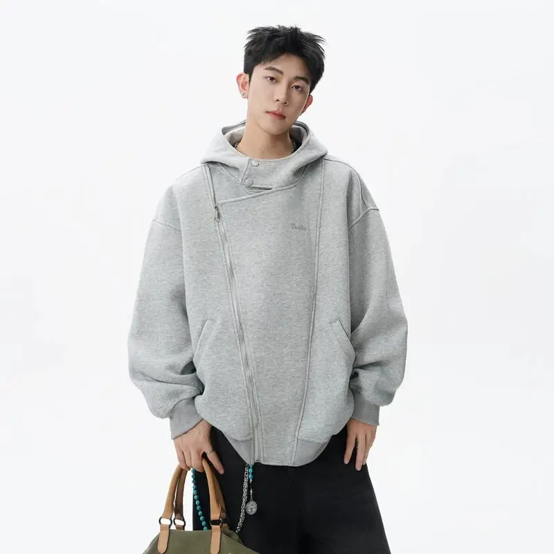 Deconstructed Asymmetrical Zip Hoodie | The Korean Fashion