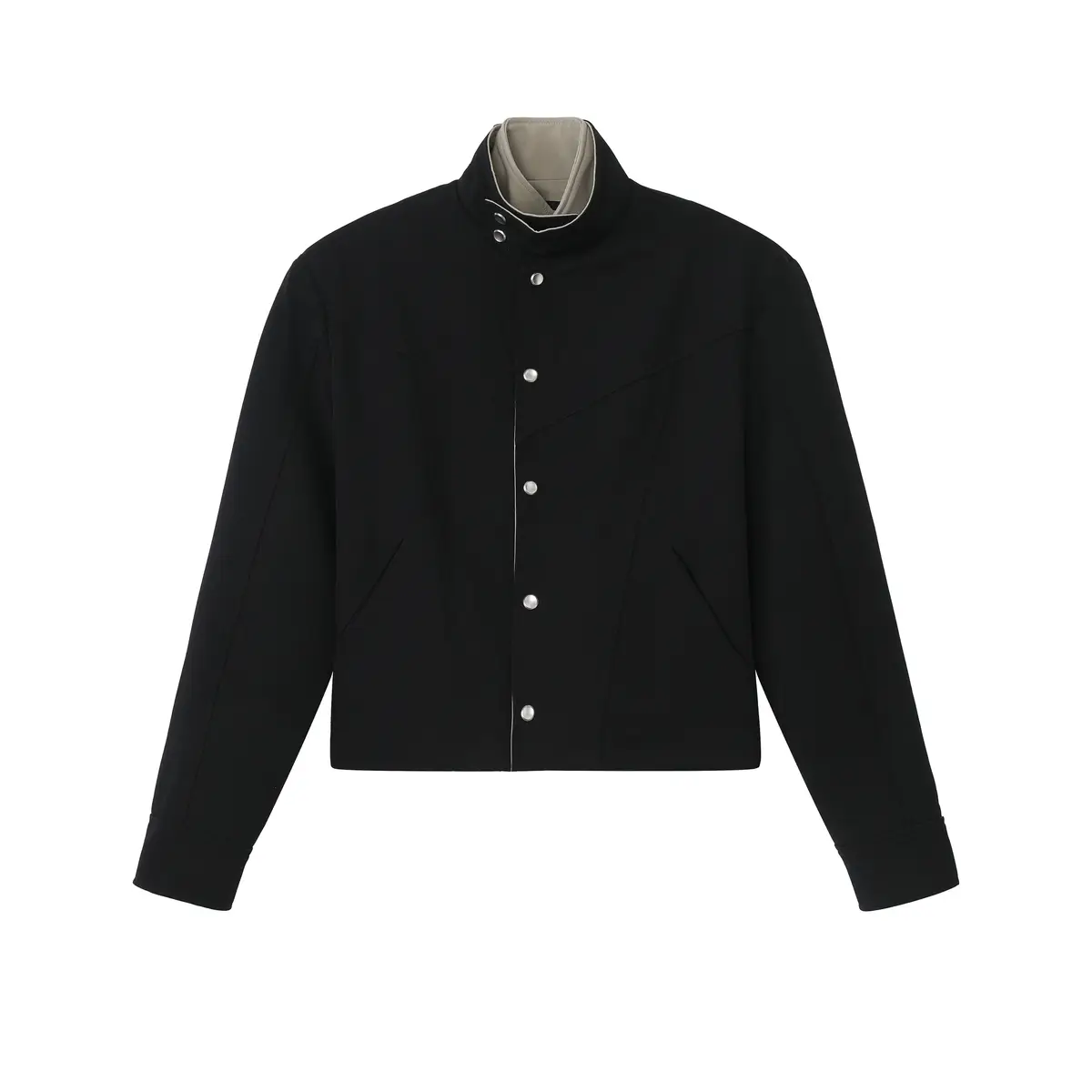 Layered Lapel Cropped Jacket | The Korean Fashion
