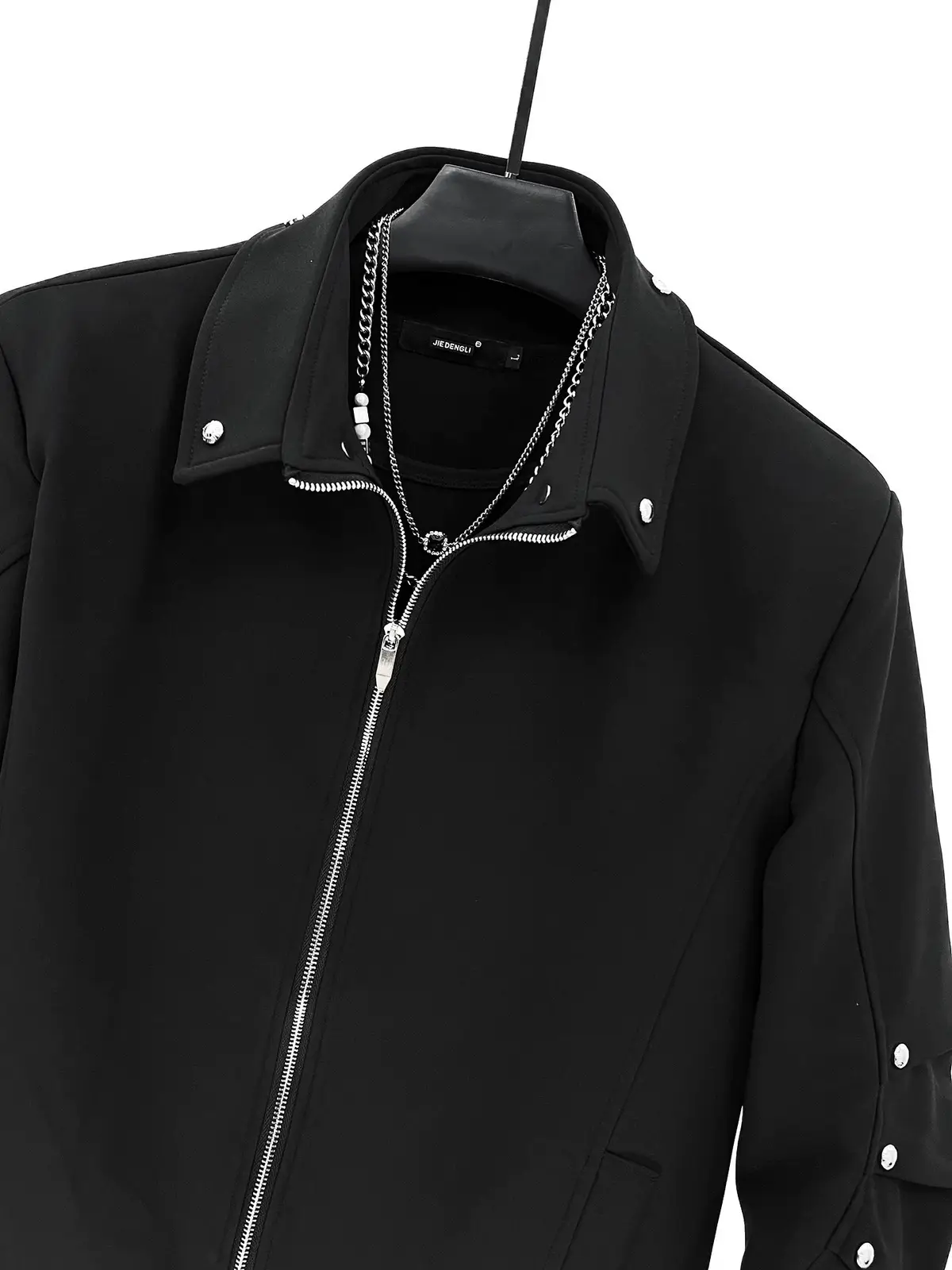 Pleated Sleeve Rivet Short Jacket | The Korean Fashion