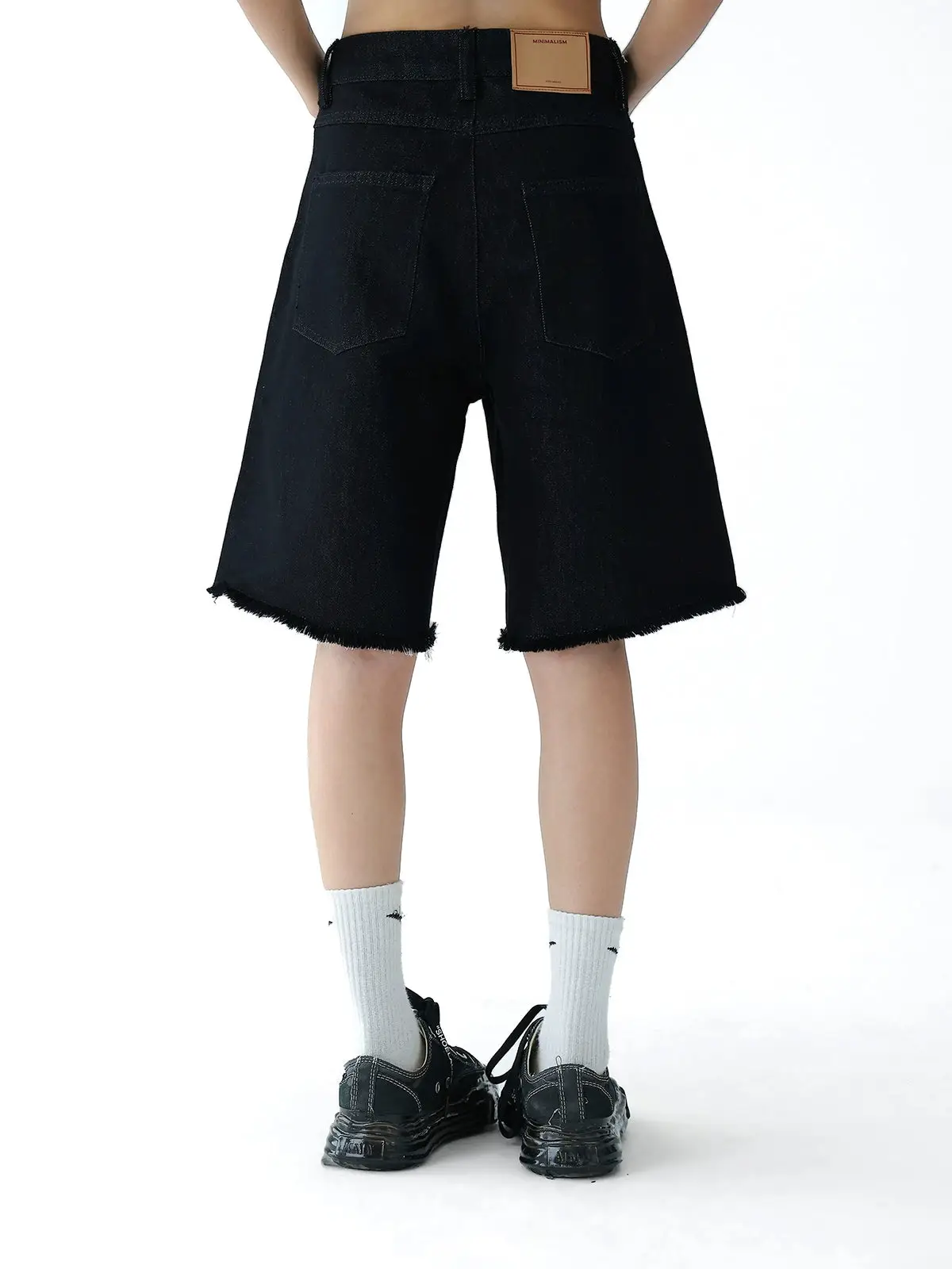 Retro Star Studded Black Denim Loose Pants