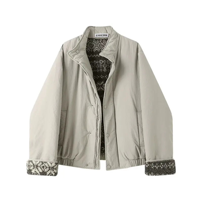 Reversible Fleece-Lined Cotton Padded Jacket | The Korean Fashion