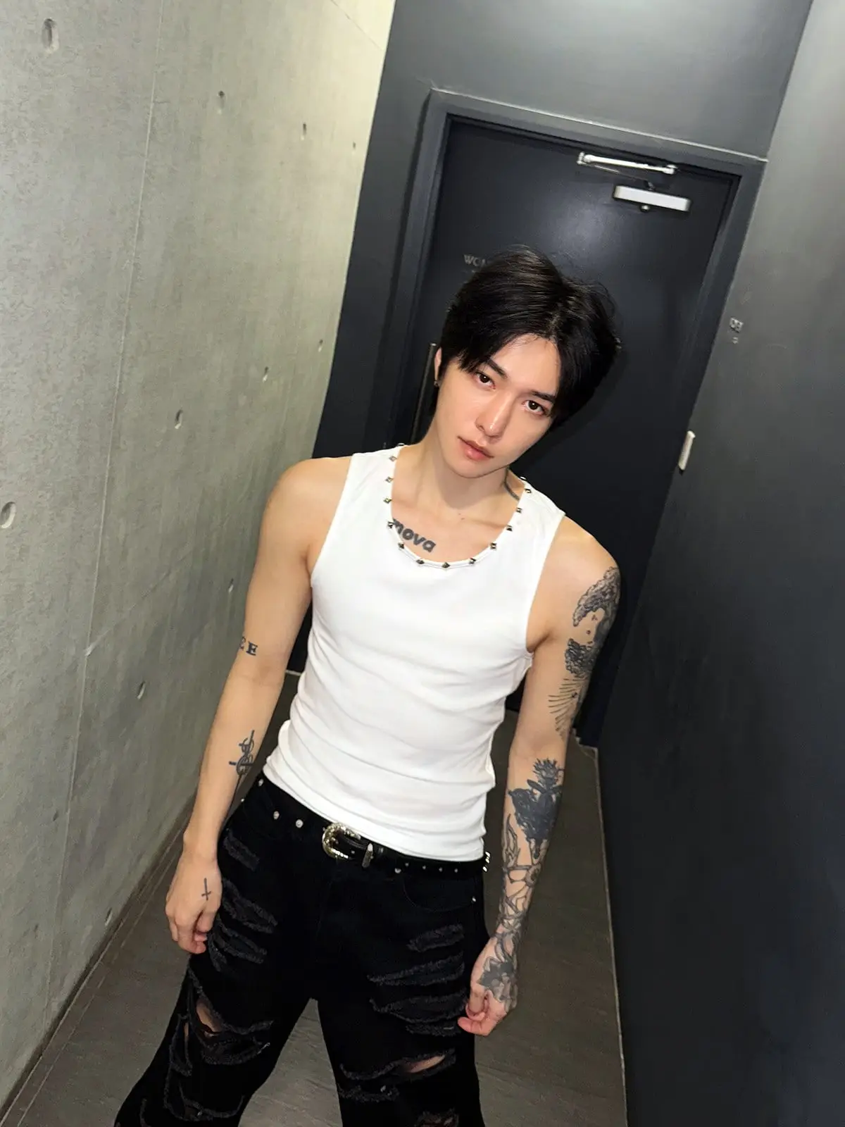 Slim Fit Studded Tank Top | The Korean Fashion