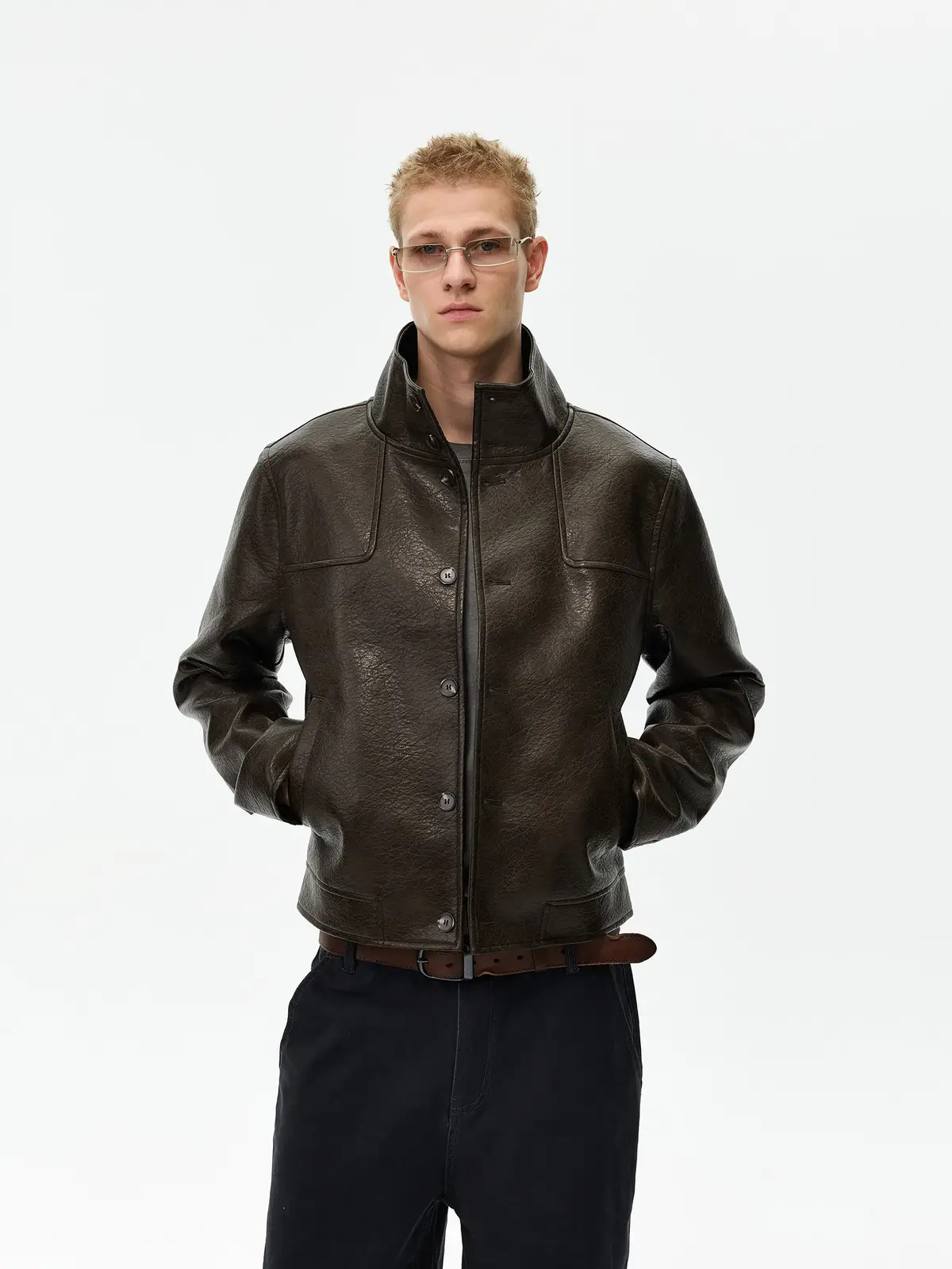 Python Texture Faux Leather Jacket | Oversized Bomber Style