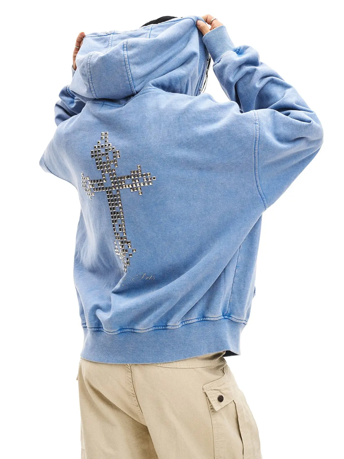 Cartoon Cat Fleece-Lined Oversized Hoodie | The Korean Fashion