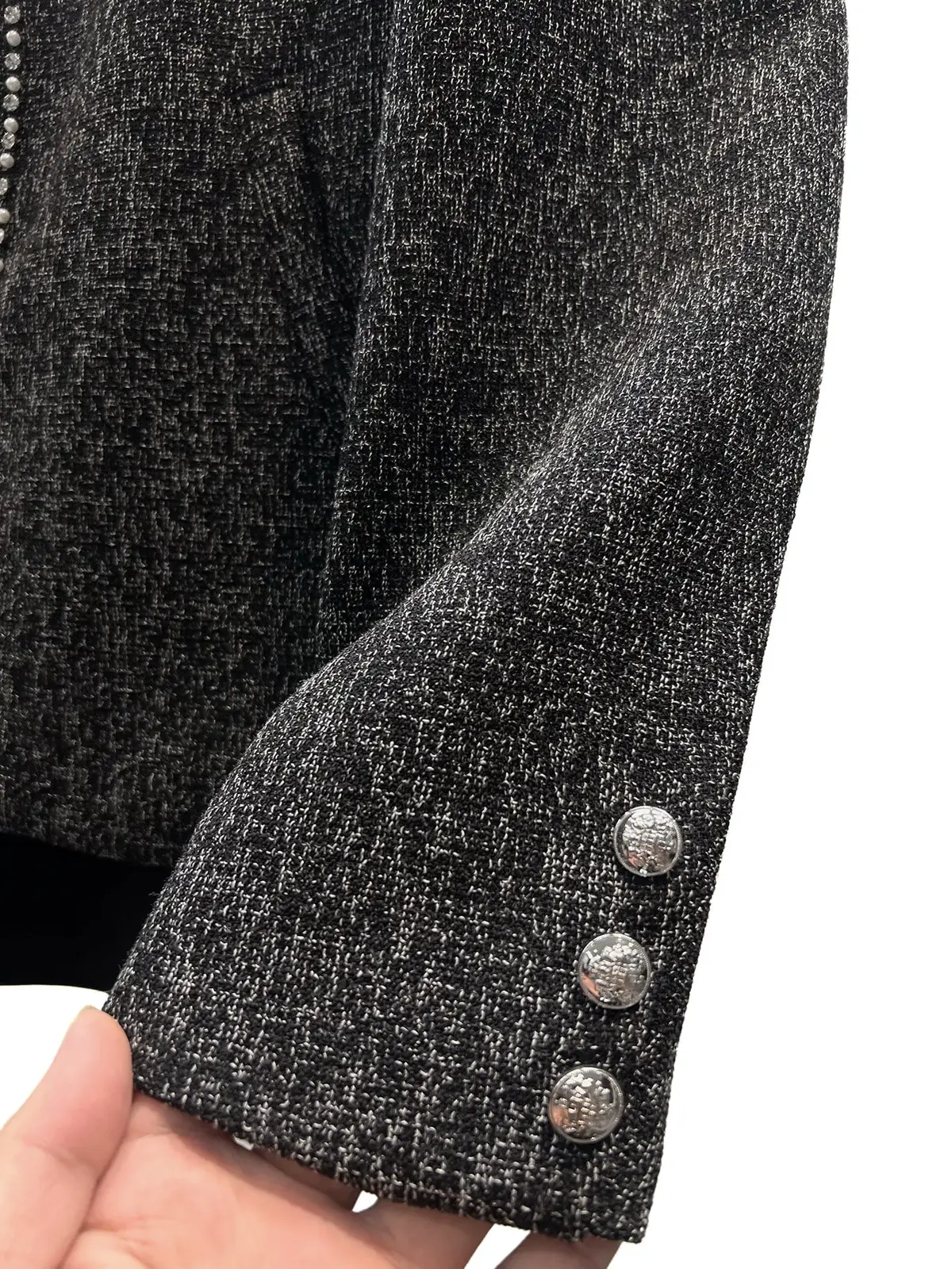 Studded Lapel Zip Up Short Jacket | The Korean Fashion