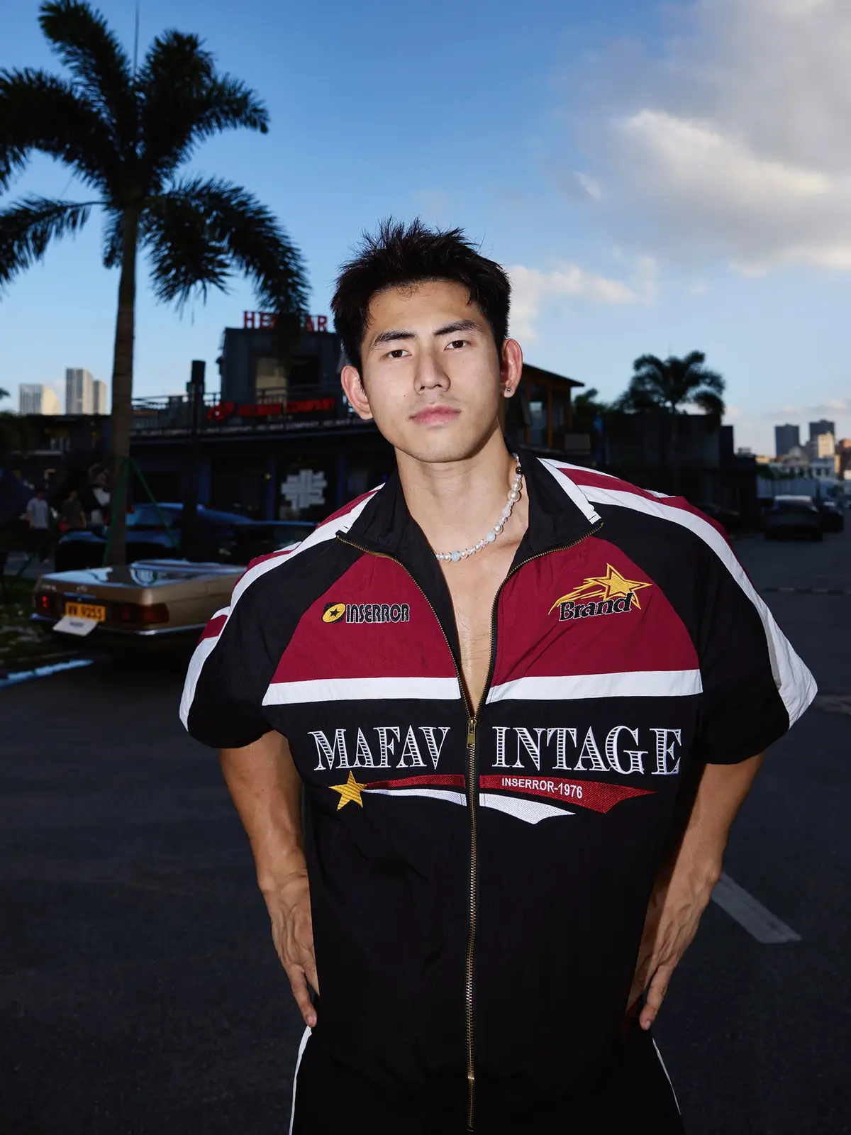Vintage Racing Jacket and Shorts Set | The Korean Fashion
